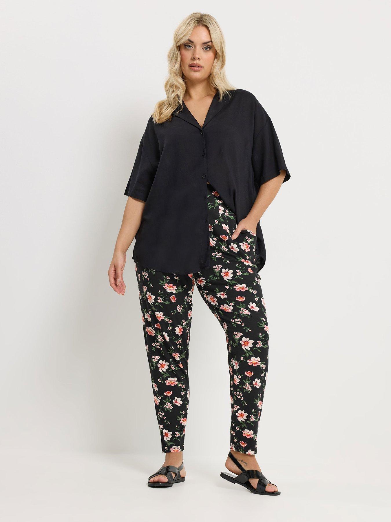 yours-curve-double-pleat-floral-harem-trousersback