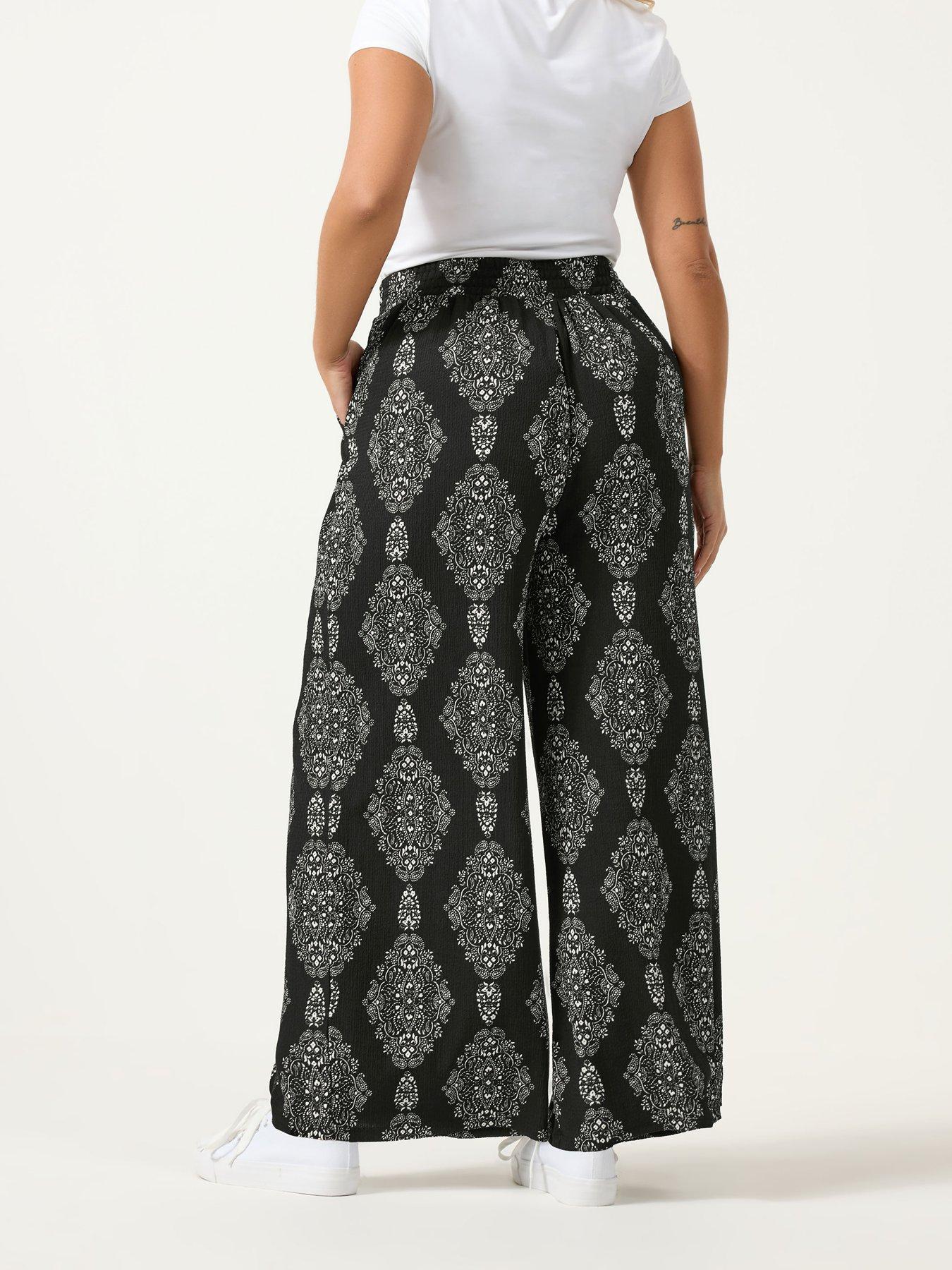 yours-curve-jersey-wide-leg-trousers-blackstillFront