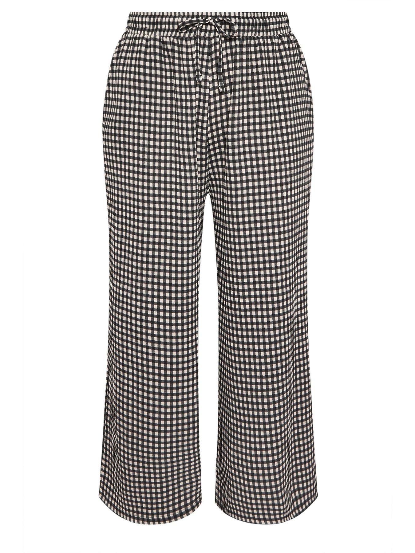 yours-curve-jersey-gingham-wide-leg-trousersdetail