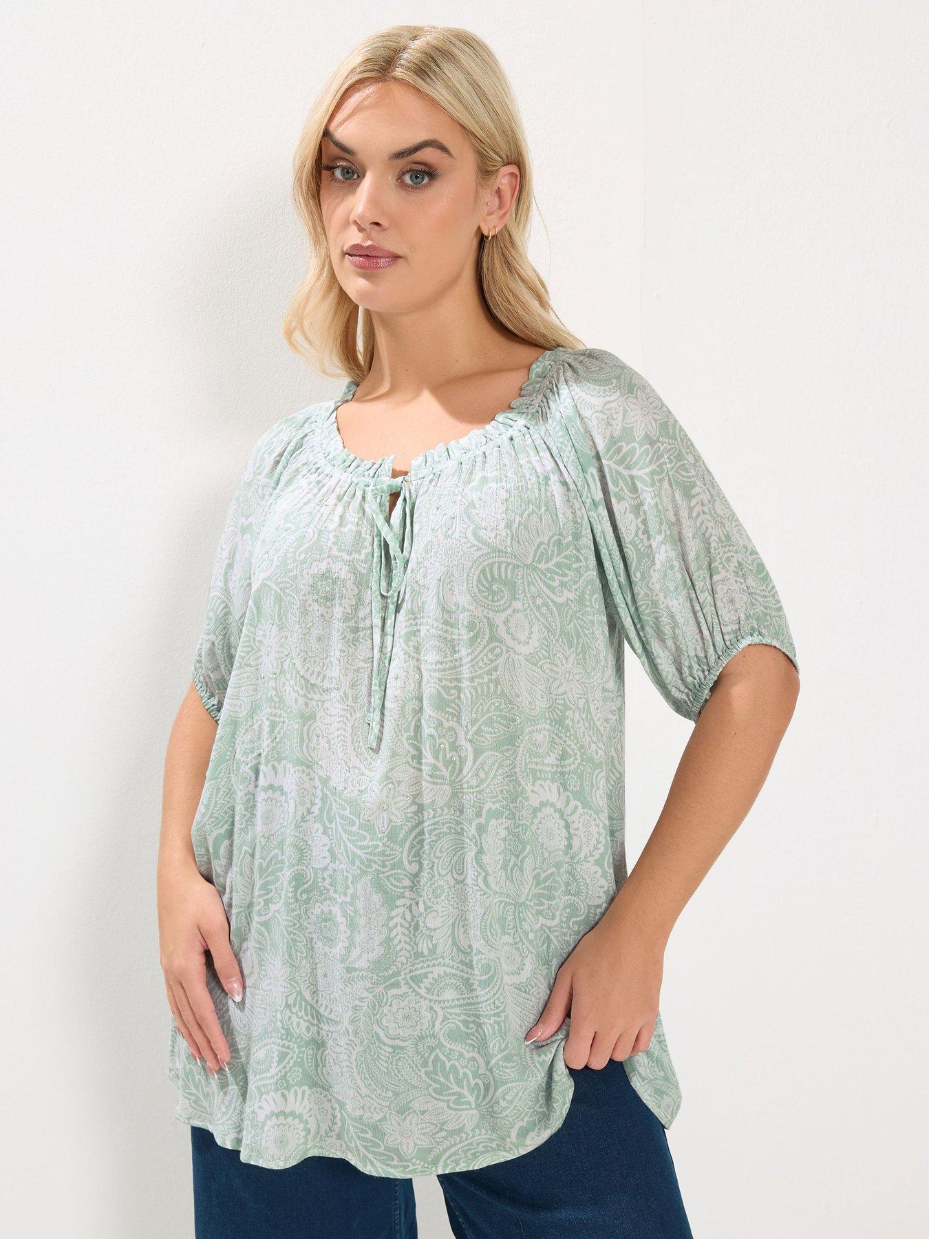 Image 1 of 5 of Yours Curve Gypsy Bardot Top