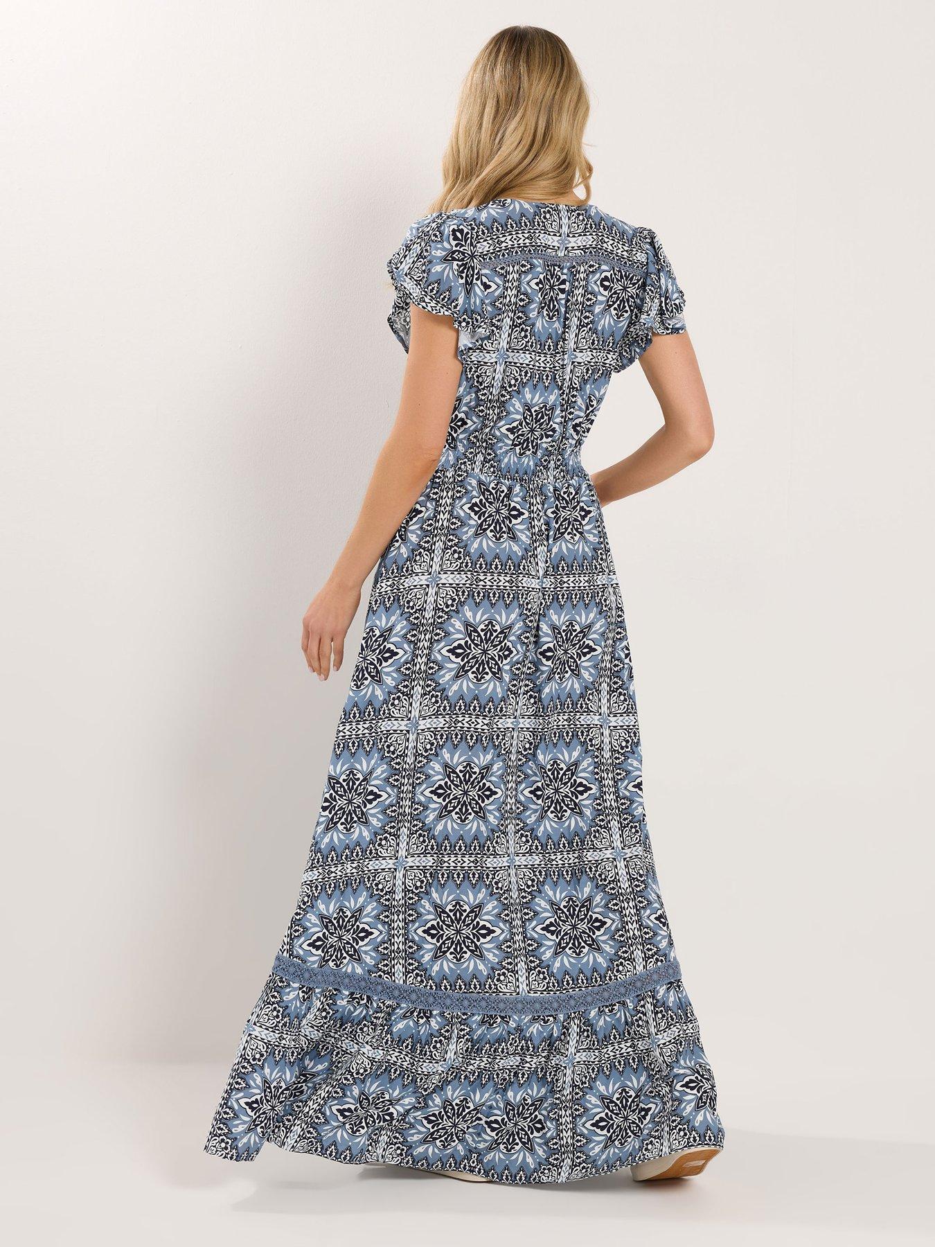 long-tall-sally-tile-print-button-lace-maxi-dress-bluestillFront
