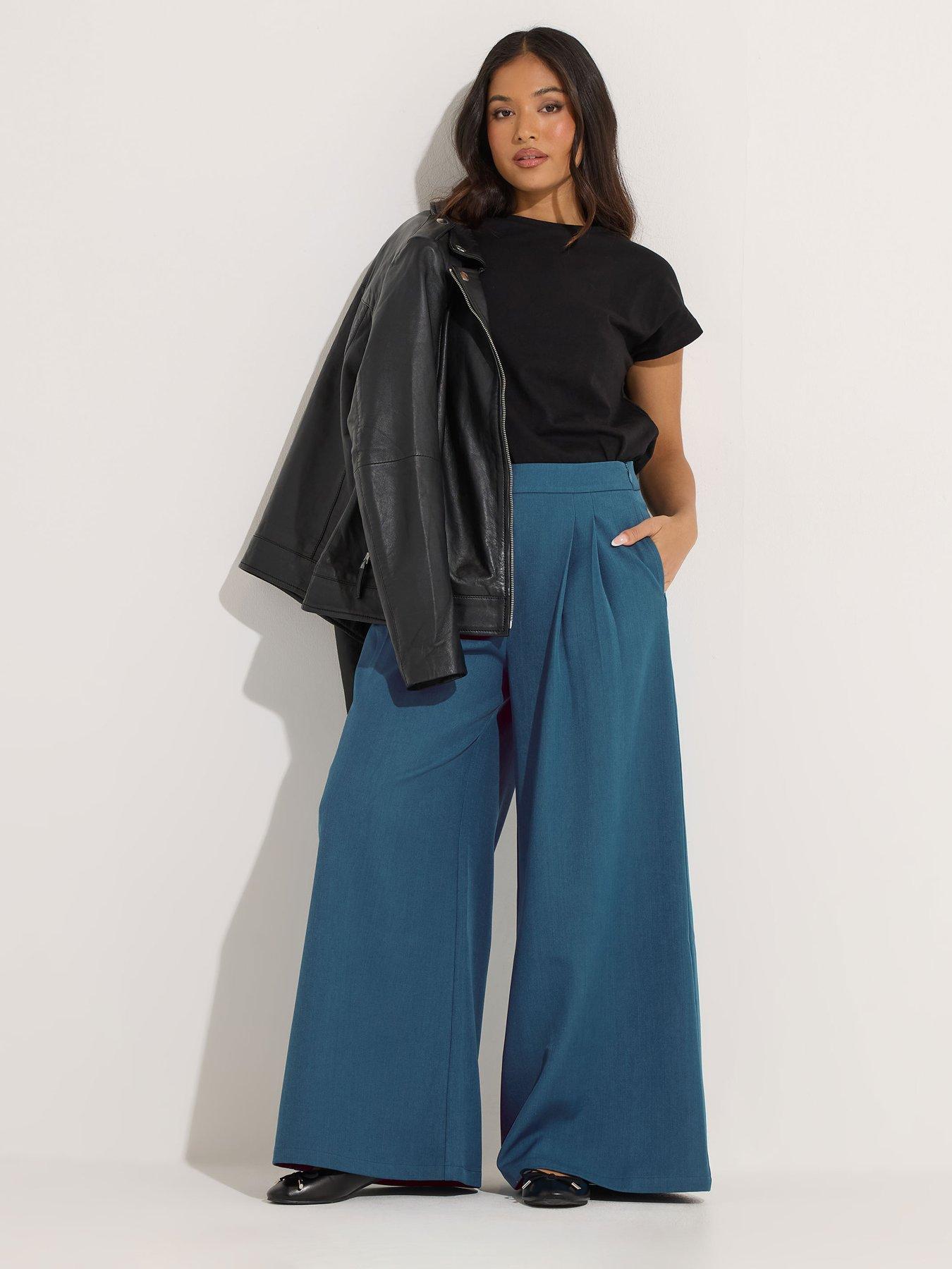 PixieGirl Petite Pleat Front Palazzo Trousers