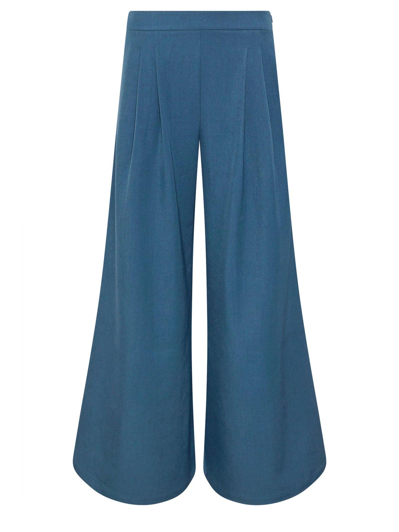 Image 6 of 6 of PixieGirl Petite Pleat Front Palazzo Trousers