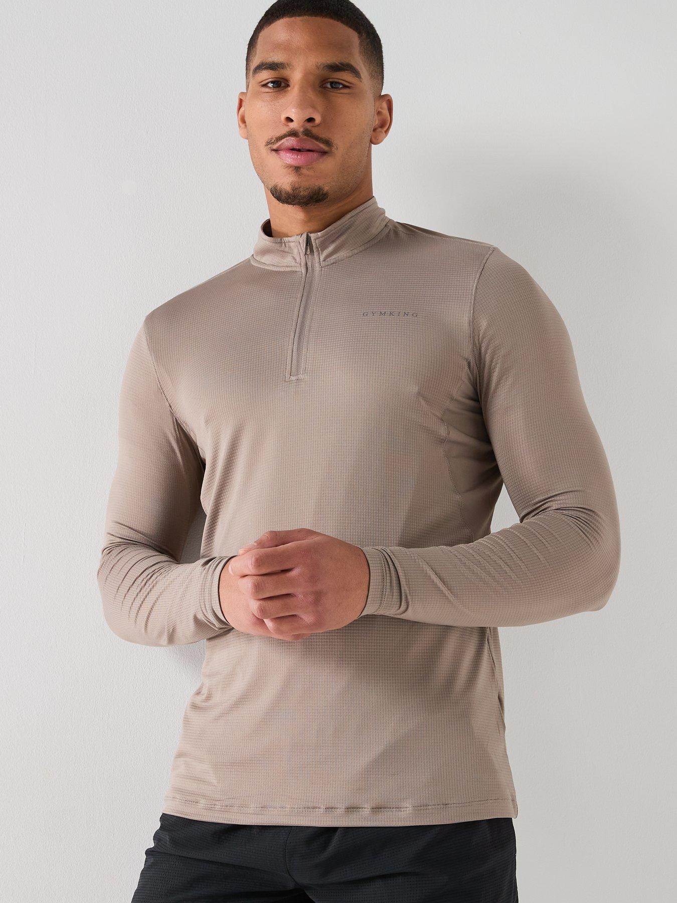 Gym King Mens Energise 1/4 Zip Top - Brown