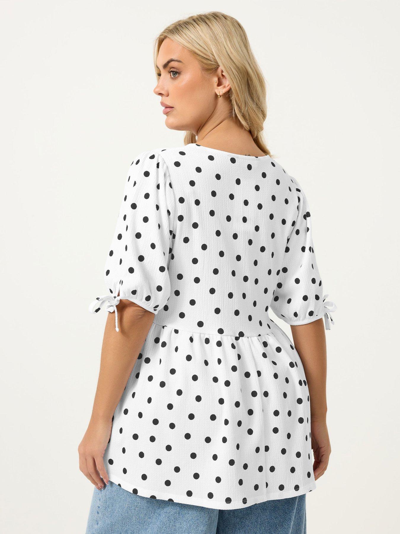 yours-curve-bow-front-polka-dot-peplum-t-shirtstillFront