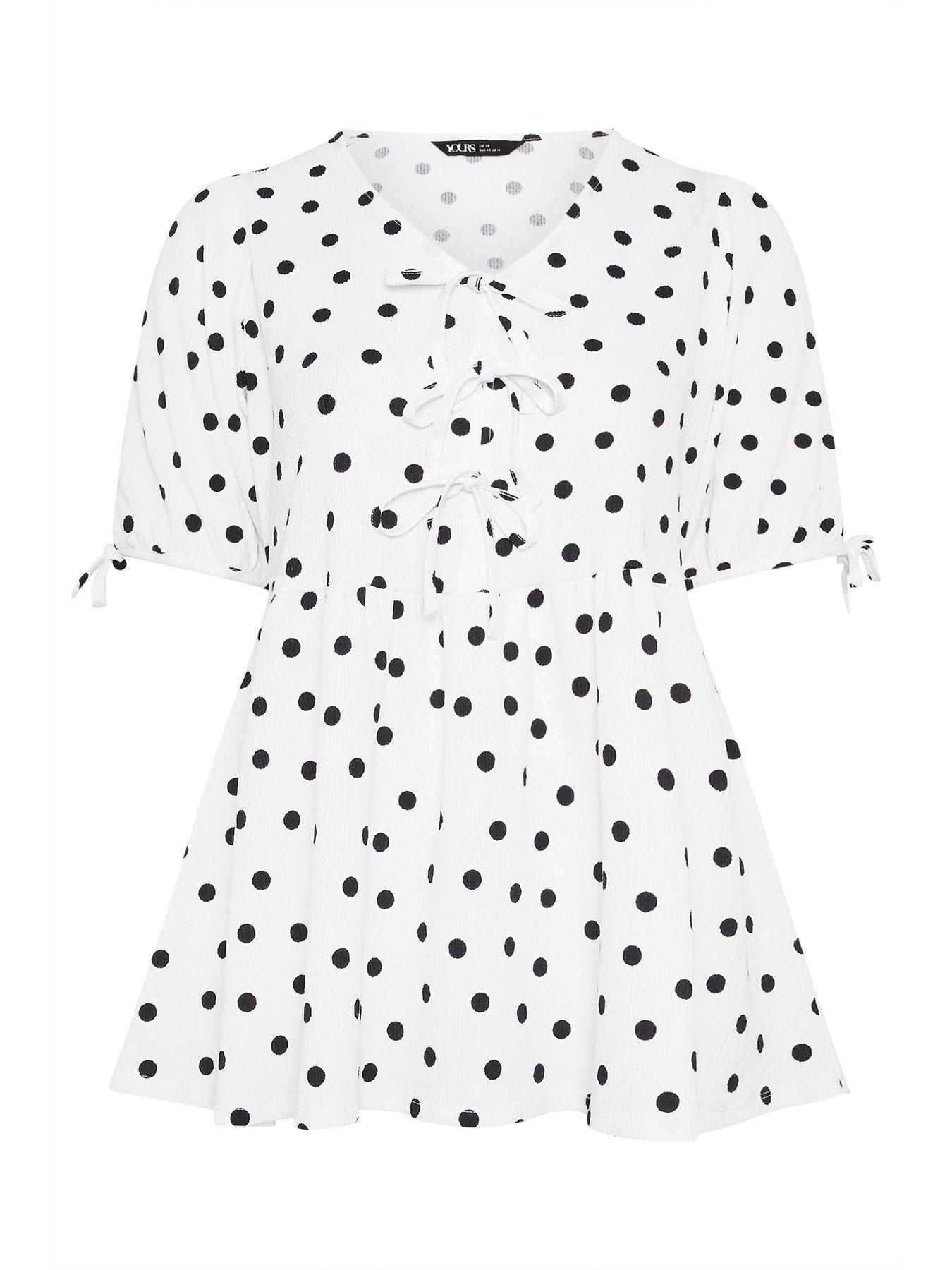 yours-curve-bow-front-polka-dot-peplum-t-shirtdetail