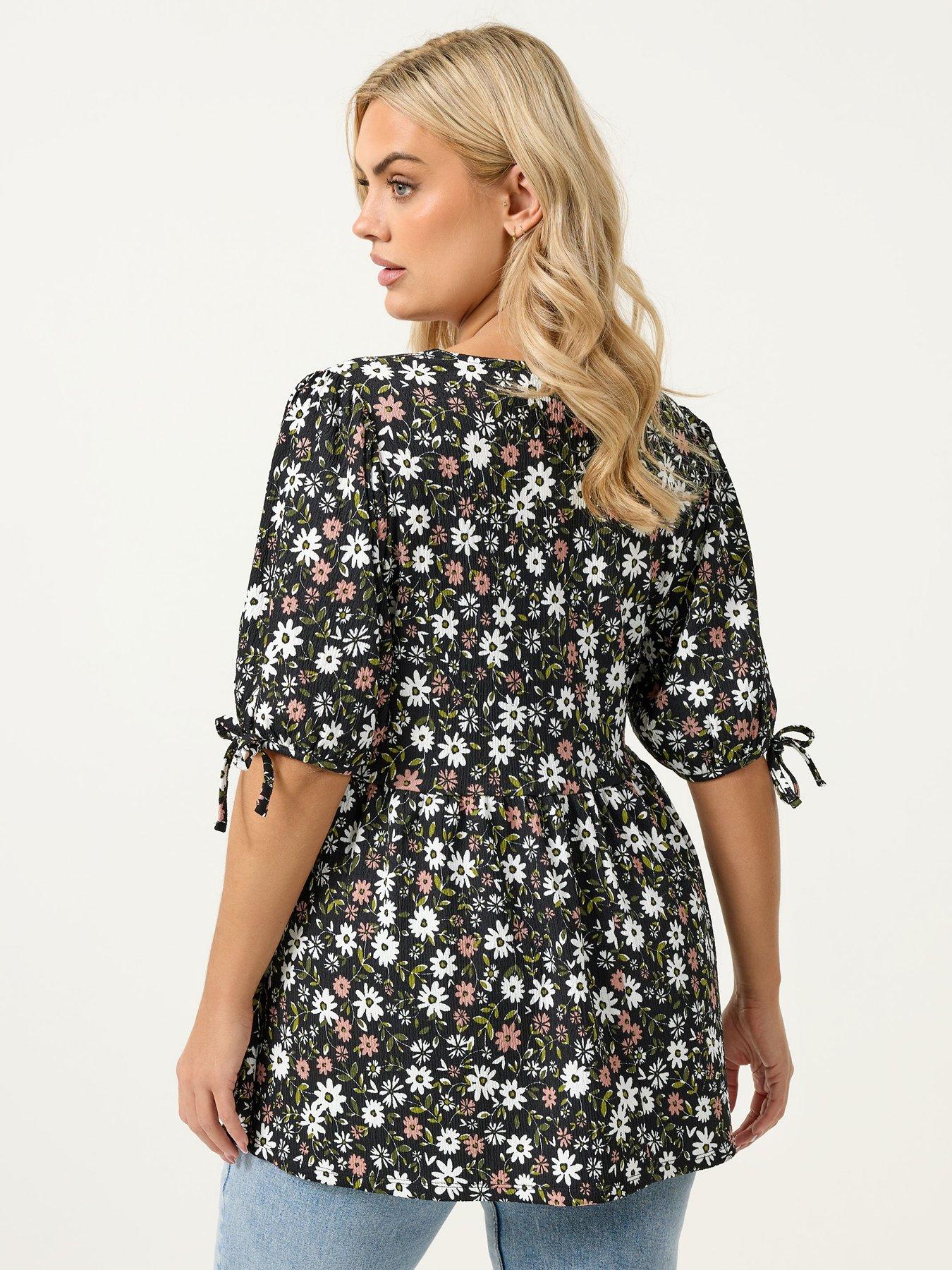 yours-curve-bow-front-ditsy-peplum-t-shirtstillFront