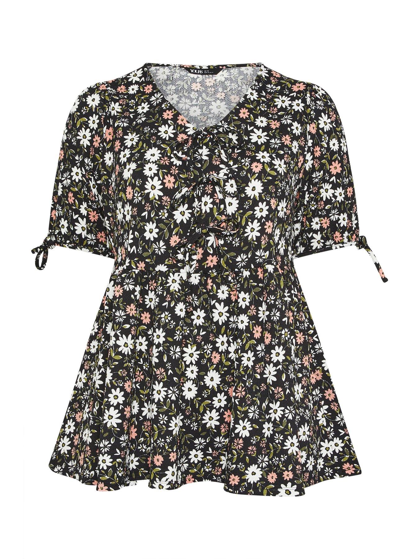 yours-curve-bow-front-ditsy-peplum-t-shirtdetail