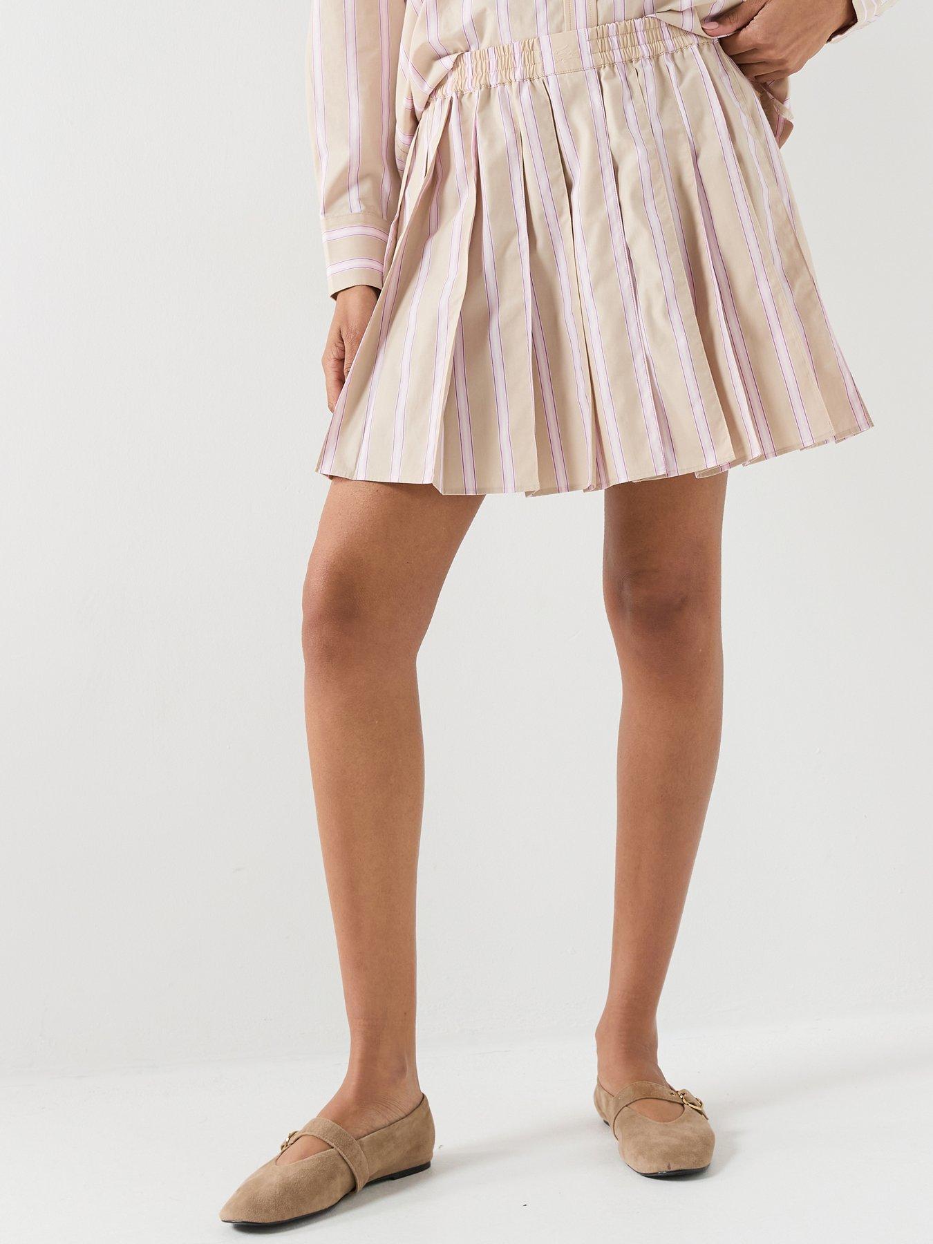 Lacoste Stripe Bermuda Skirt - Beige