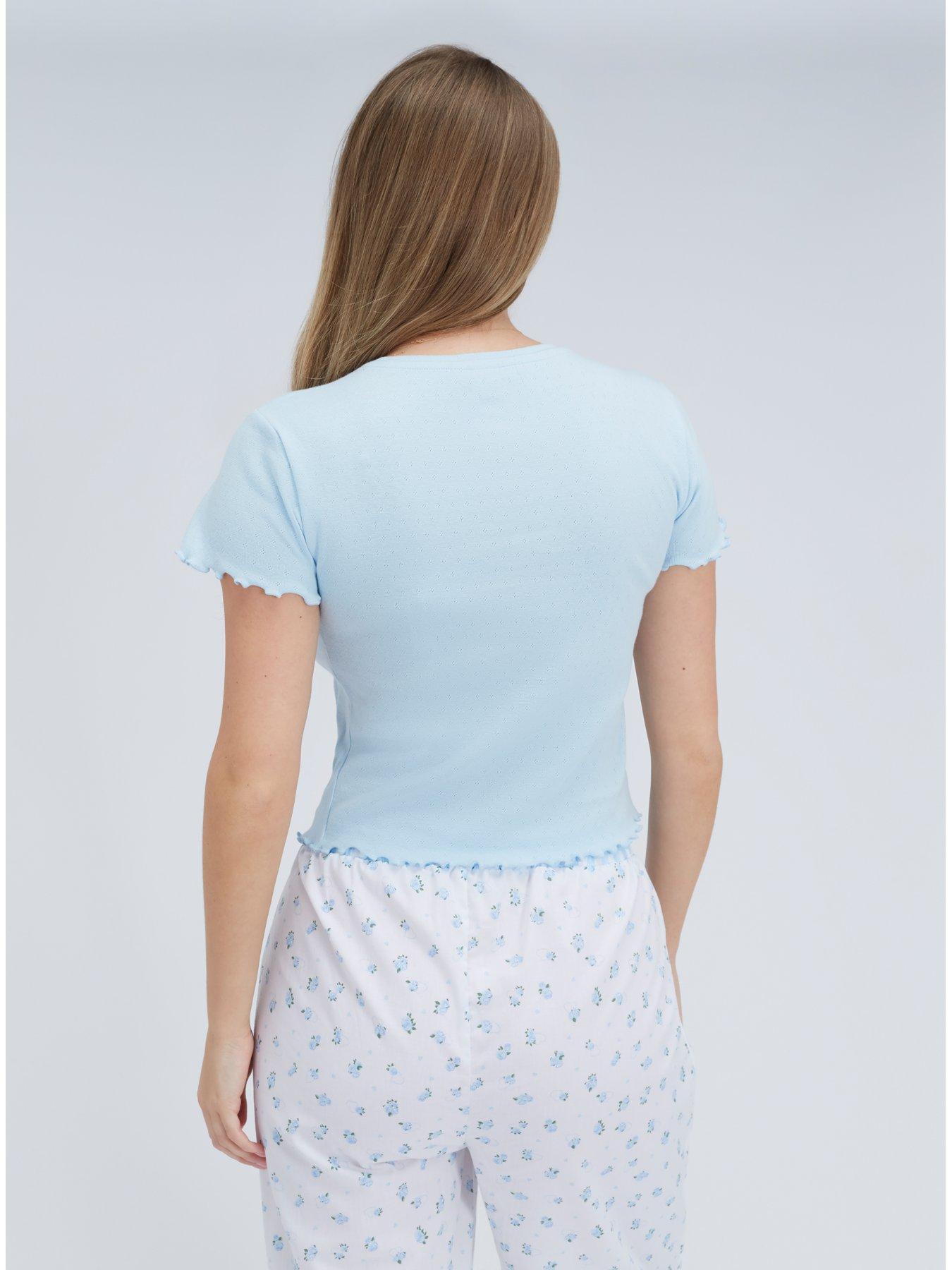 boux-avenue-floral-pointelle-pyjama-set-bluestillFront