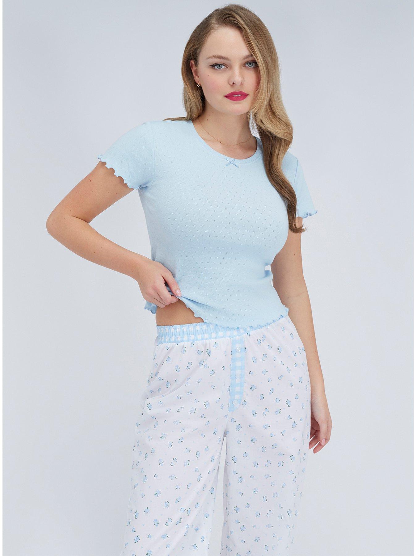 boux-avenue-floral-pointelle-pyjama-set-blueback