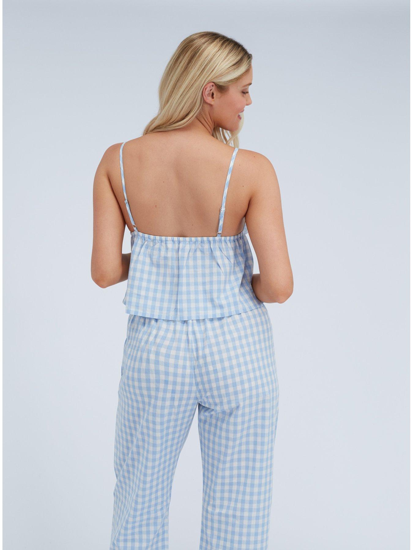 Image 2 of 5 of Boux Avenue Gingham Cotton Pyjama Set - Blue