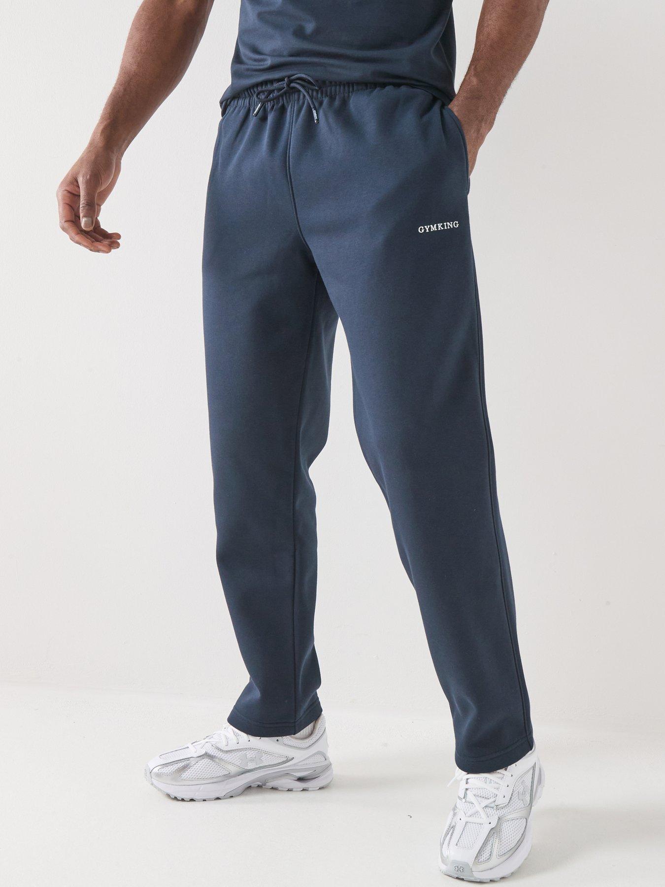 Image 1 of 5 of Gym King Mens Fundamental Linear Straight Leg Joggers - Navy