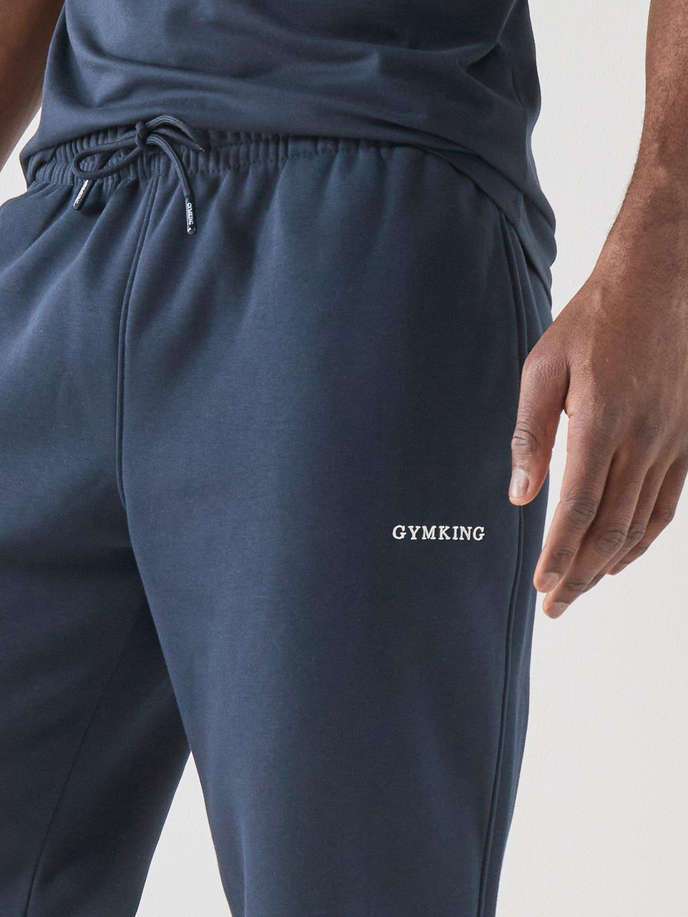 Image 4 of 5 of Gym King Mens Fundamental Linear Straight Leg Joggers - Navy
