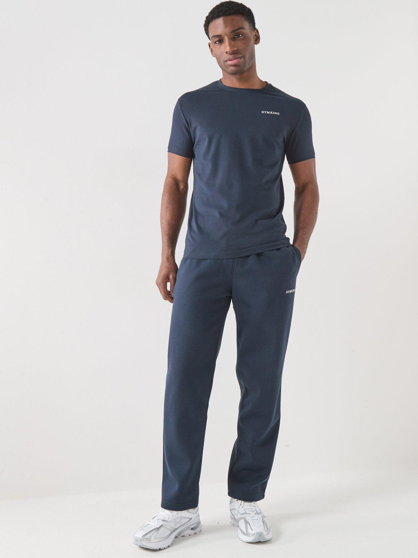 Image 5 of 5 of Gym King Mens Fundamental Linear Straight Leg Joggers - Navy