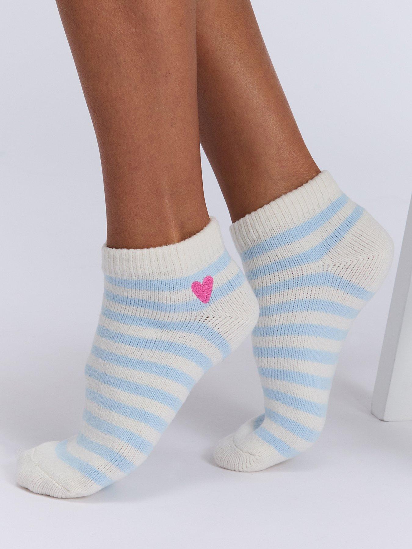 boux-avenue-hearts-amp-stripes-2-pack-trainer-socks-blue-mixstillFront