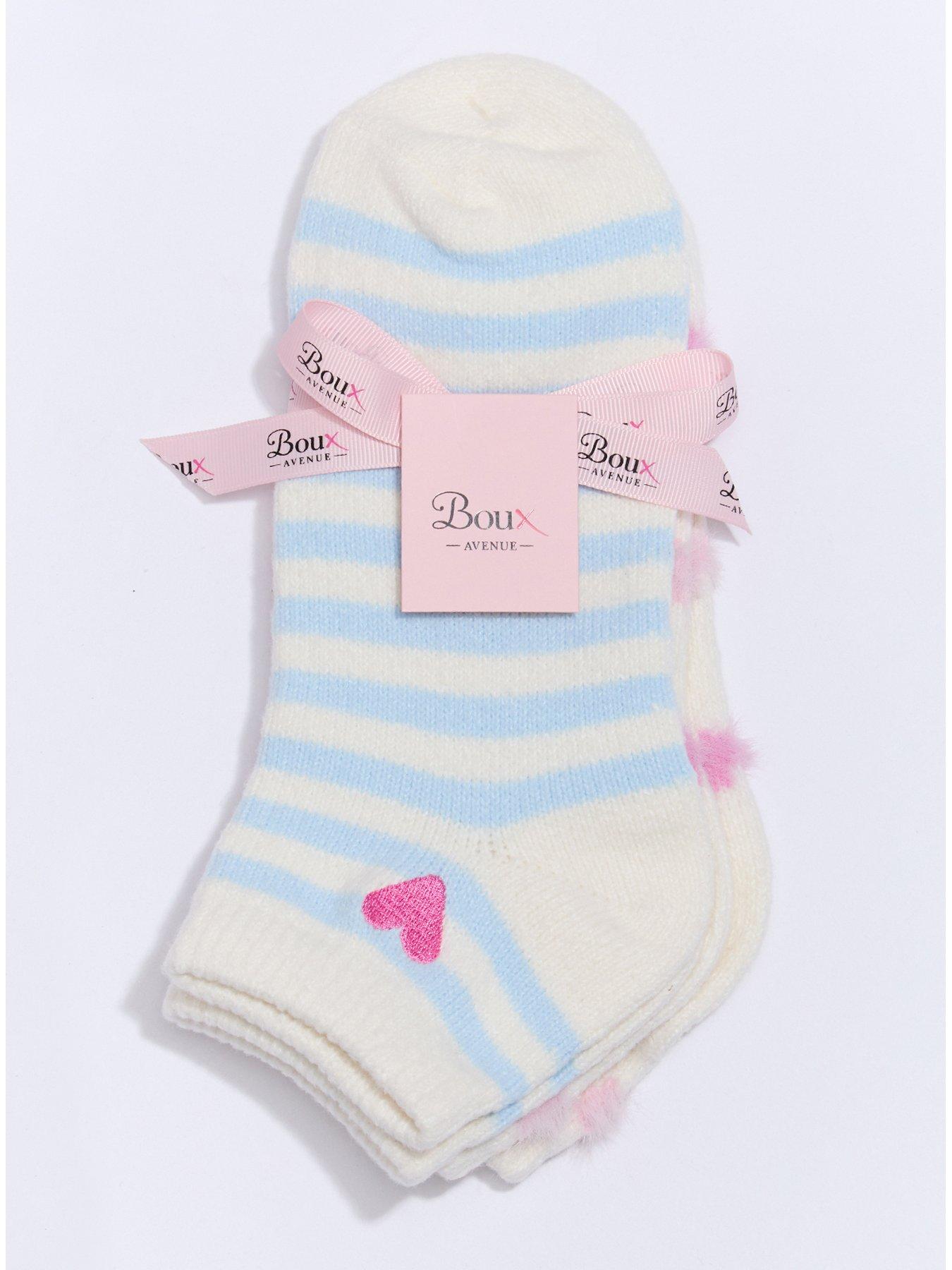 boux-avenue-hearts-amp-stripes-2-pack-trainer-socks-blue-mixoutfit