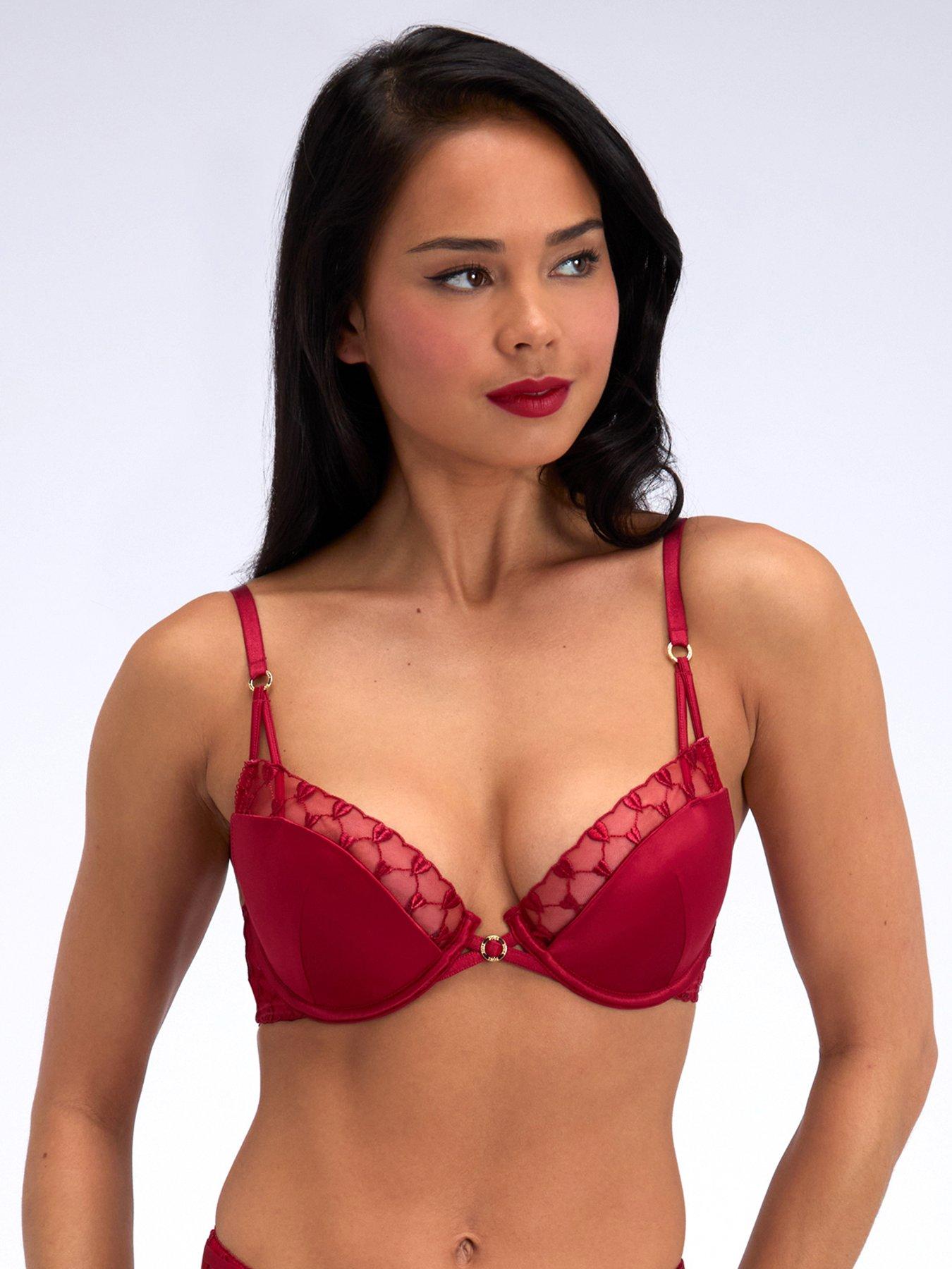 Image 1 of 5 of Boux Avenue Boux Avenue Josephina Emb Plunge Bra - Pillar Box