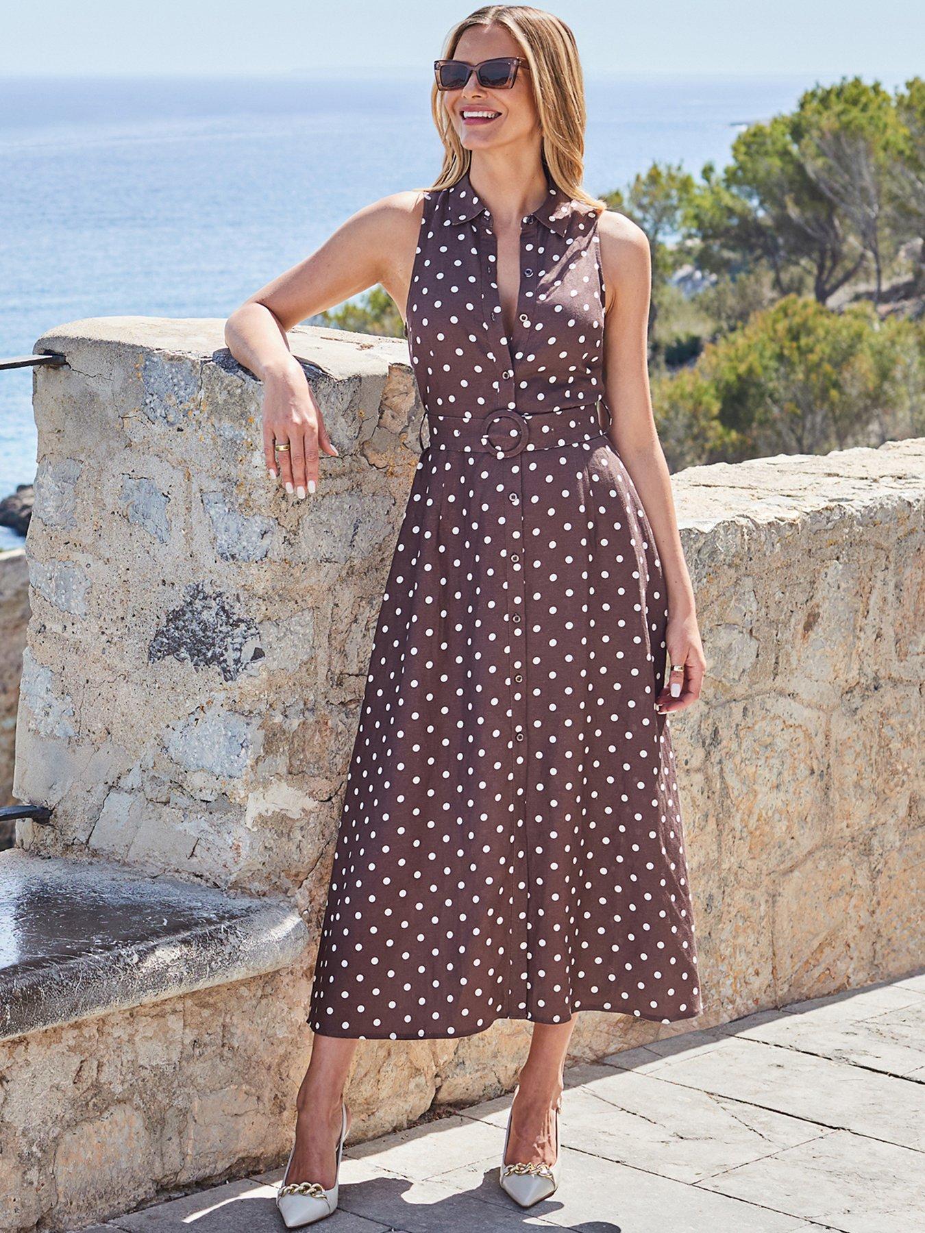 Sosandar SLEEVELESS LINEN SHIRT DRESS