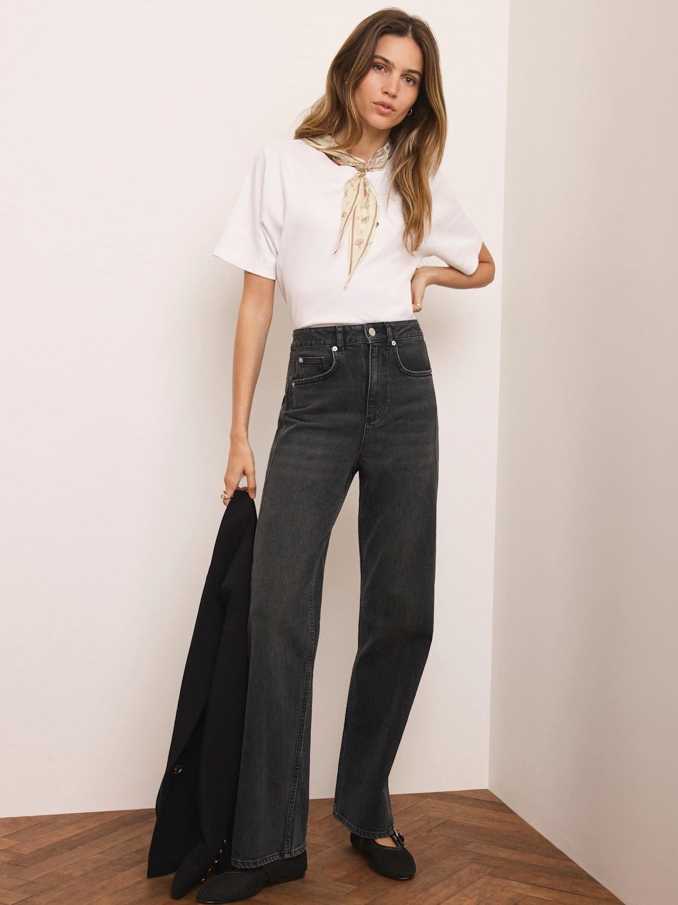 Mint Velvet Black Column Straight Jean