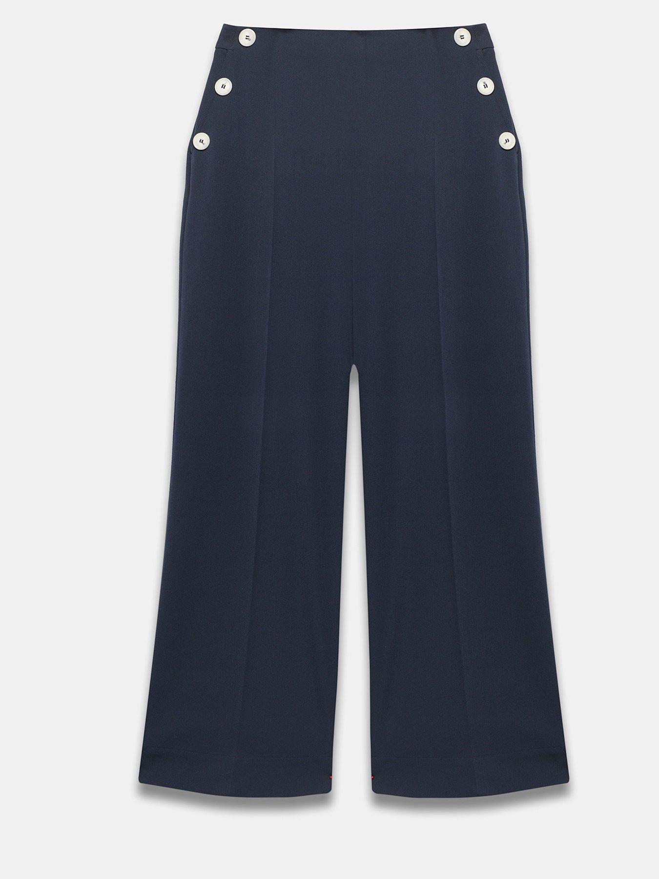 Image 5 of 6 of Mint Velvet Navy Button Front Trouser