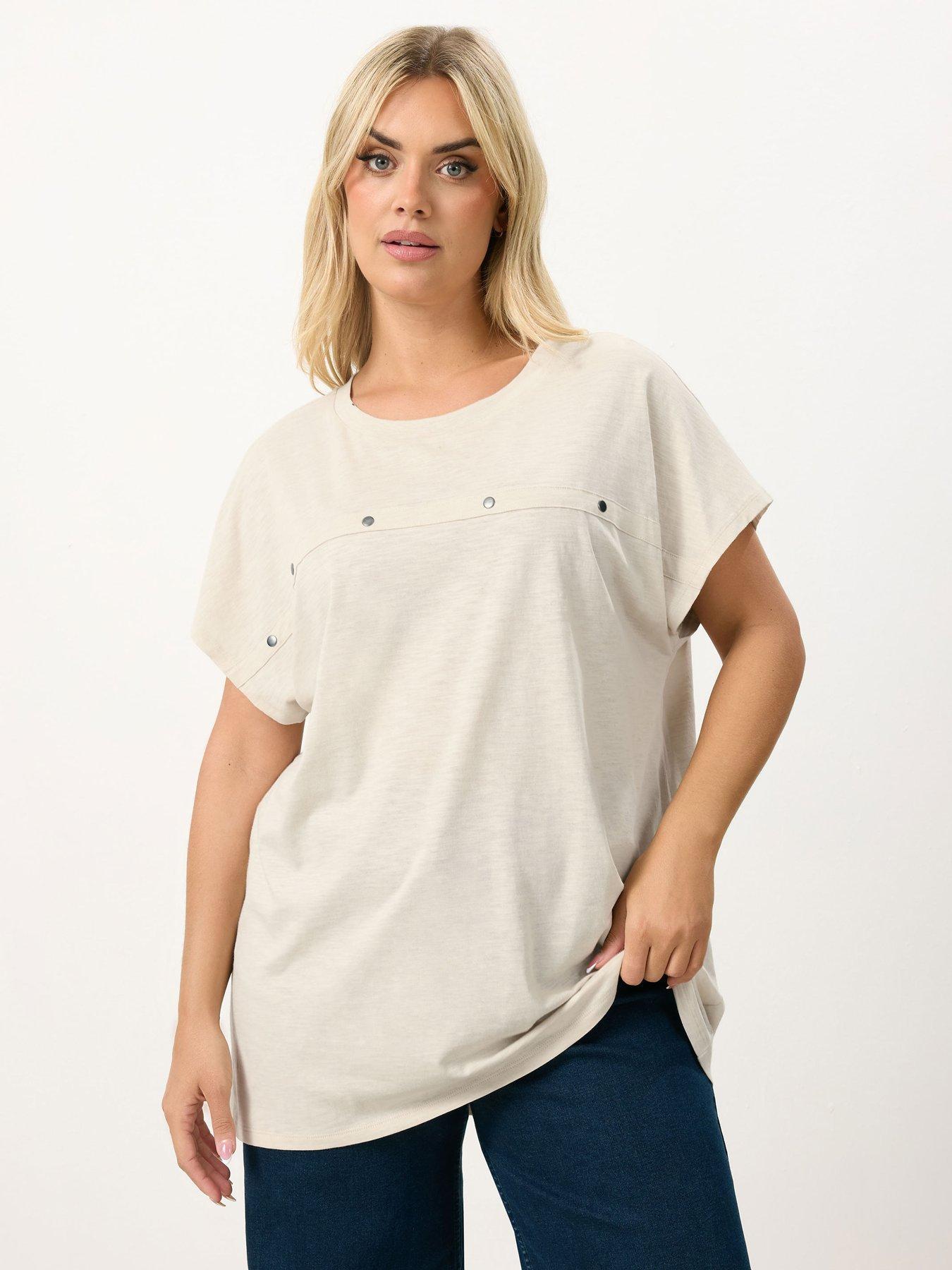 yours-curve-cotton-slub-stud-t-shirtfront