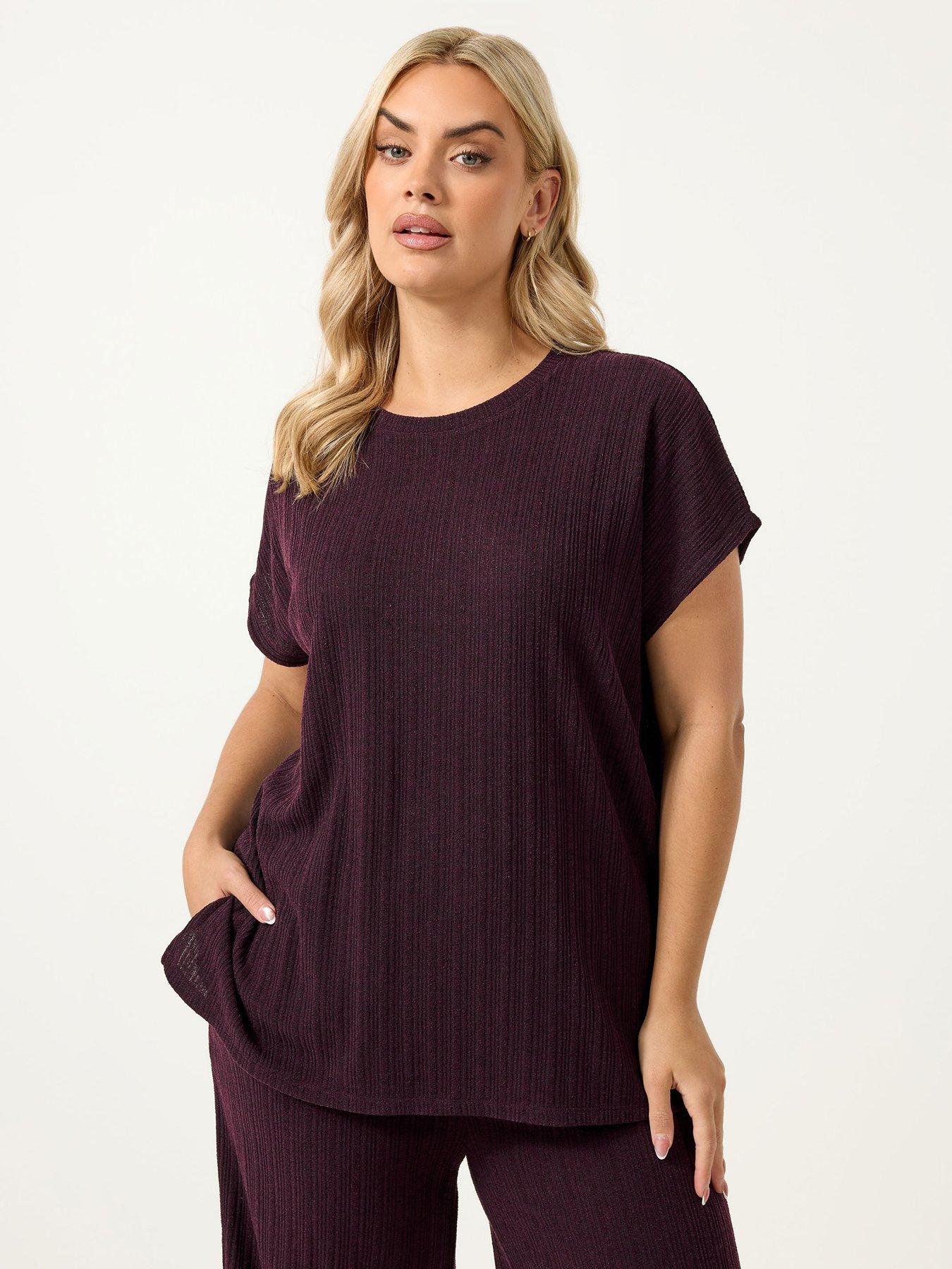 Yours Curve Knitted 2 Piece T-shirt Co Ord