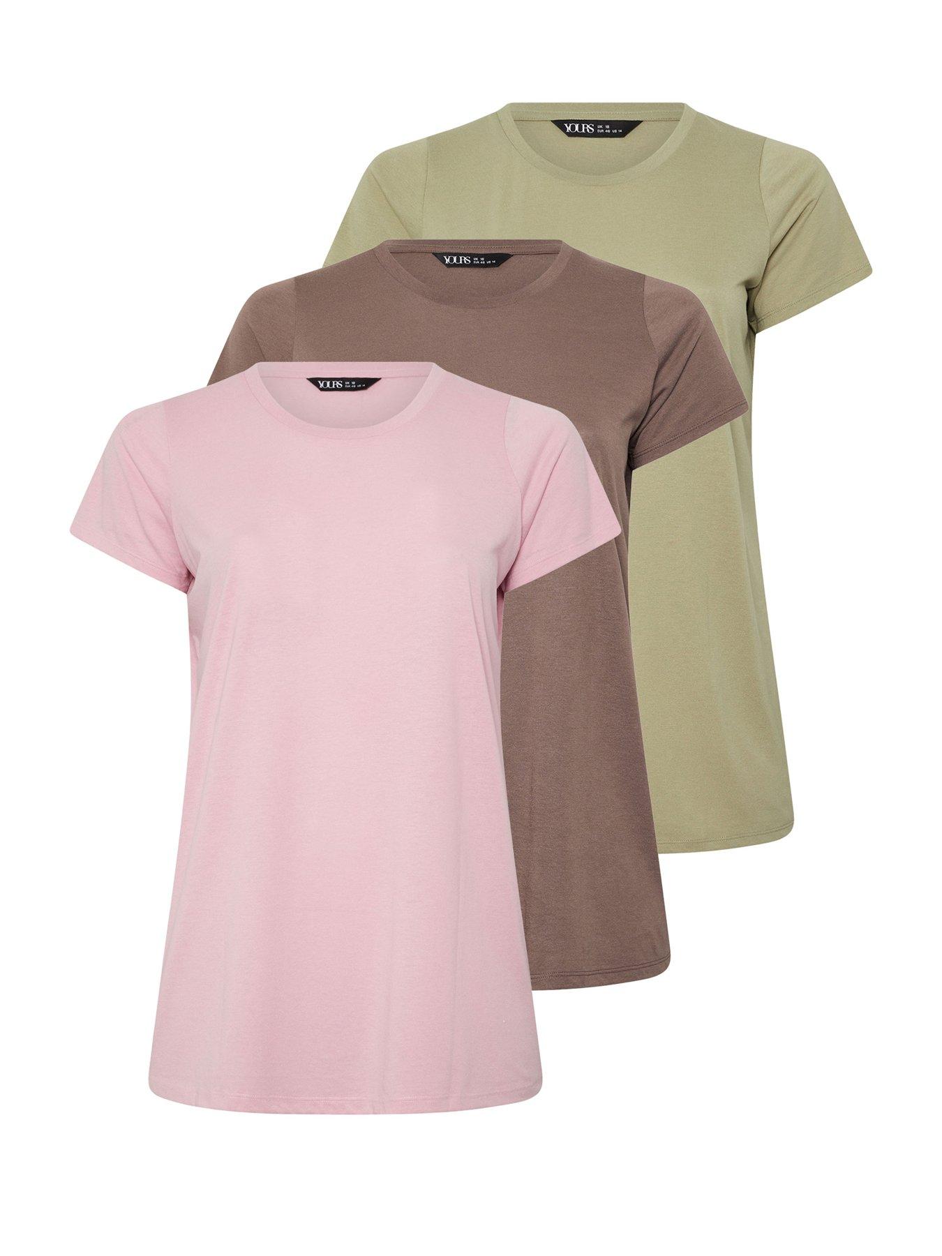 Image 6 of 6 of Yours Curve 3 Pack Short Sleeve Core T-shirts