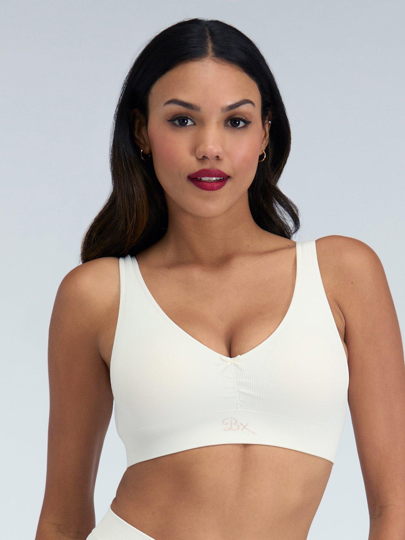 Boux Avenue Boux Avenue Rib Seamless Ruche Bralette - Cream