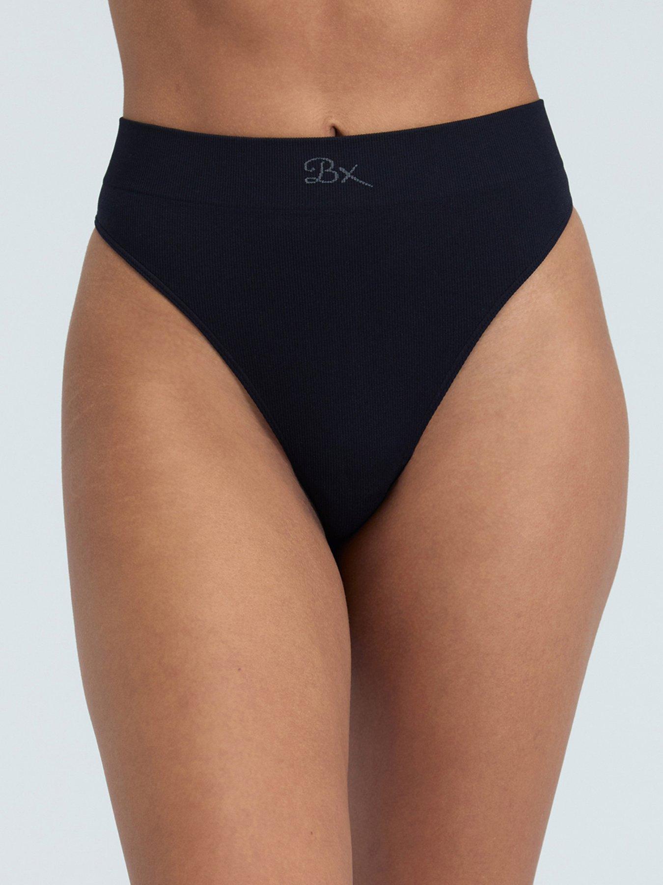 boux-avenue-boux-avenue-rib-seamless-thong-blackfront