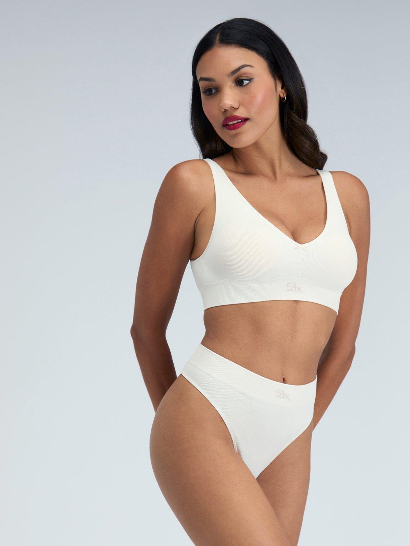 Image 4 of 5 of Boux Avenue Rib Seamless Thong - Cream