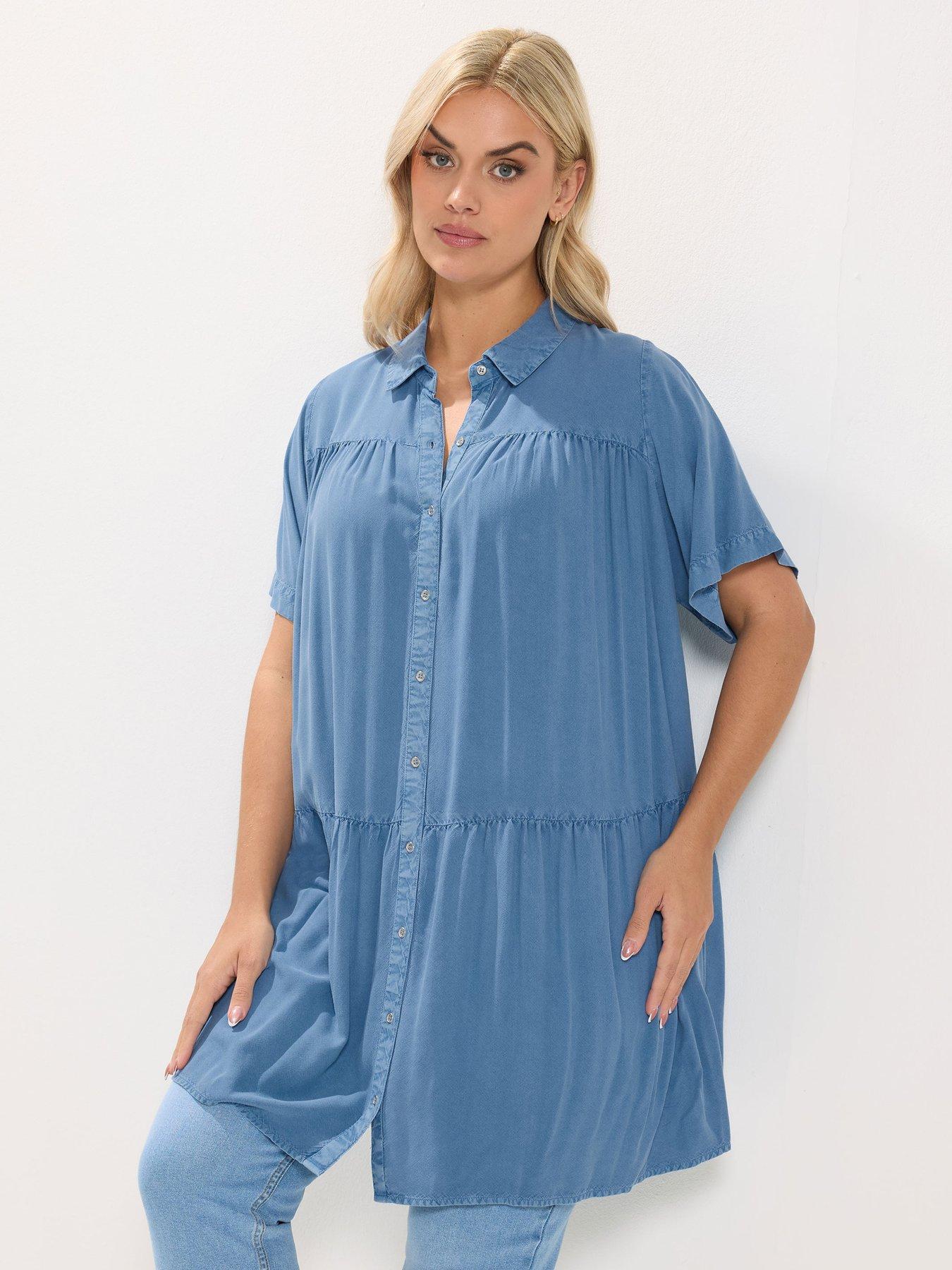 yours-curve-tiered-smock-chambray-shirtfront