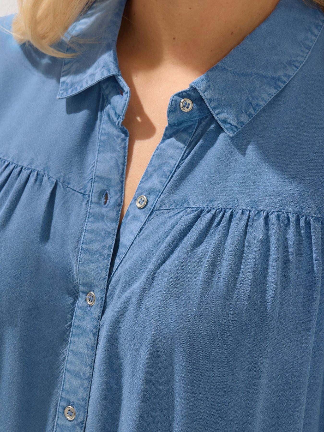 yours-curve-tiered-smock-chambray-shirtoutfit