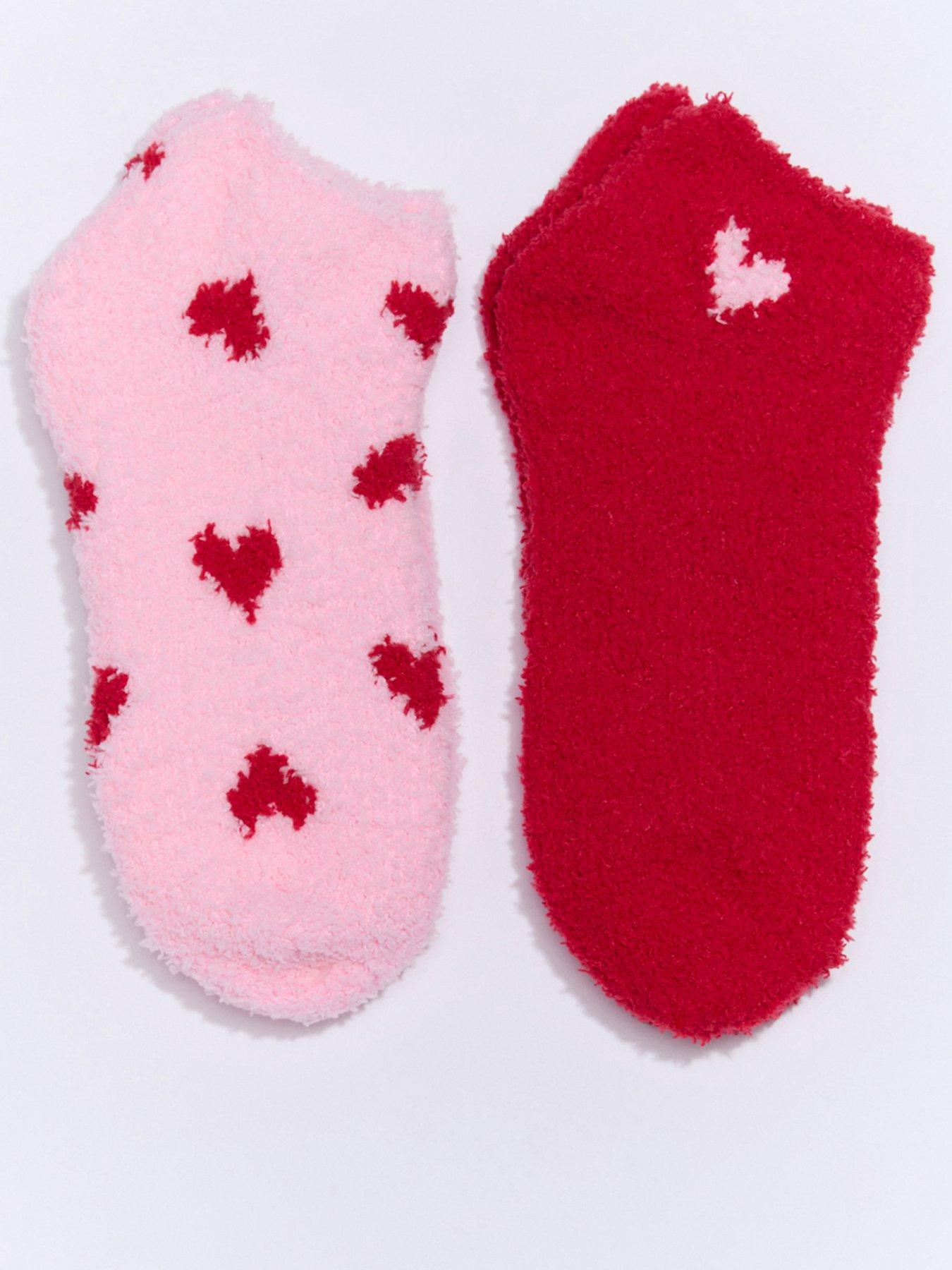 boux-avenue-heart-2-pack-trainer-socks-redfront
