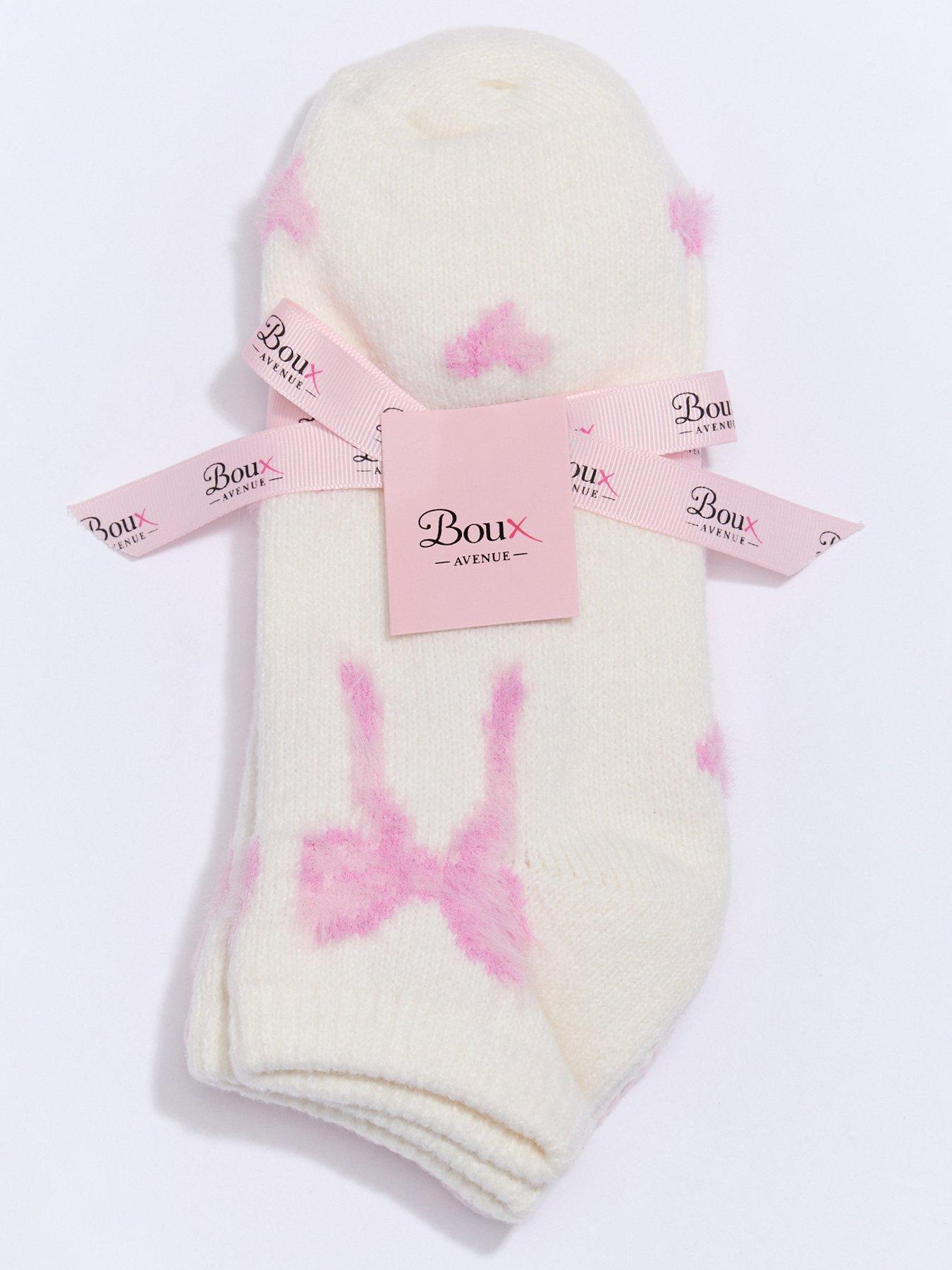 Image 3 of 5 of Boux Avenue Bow 2 Pack Trainer Socks - Pink