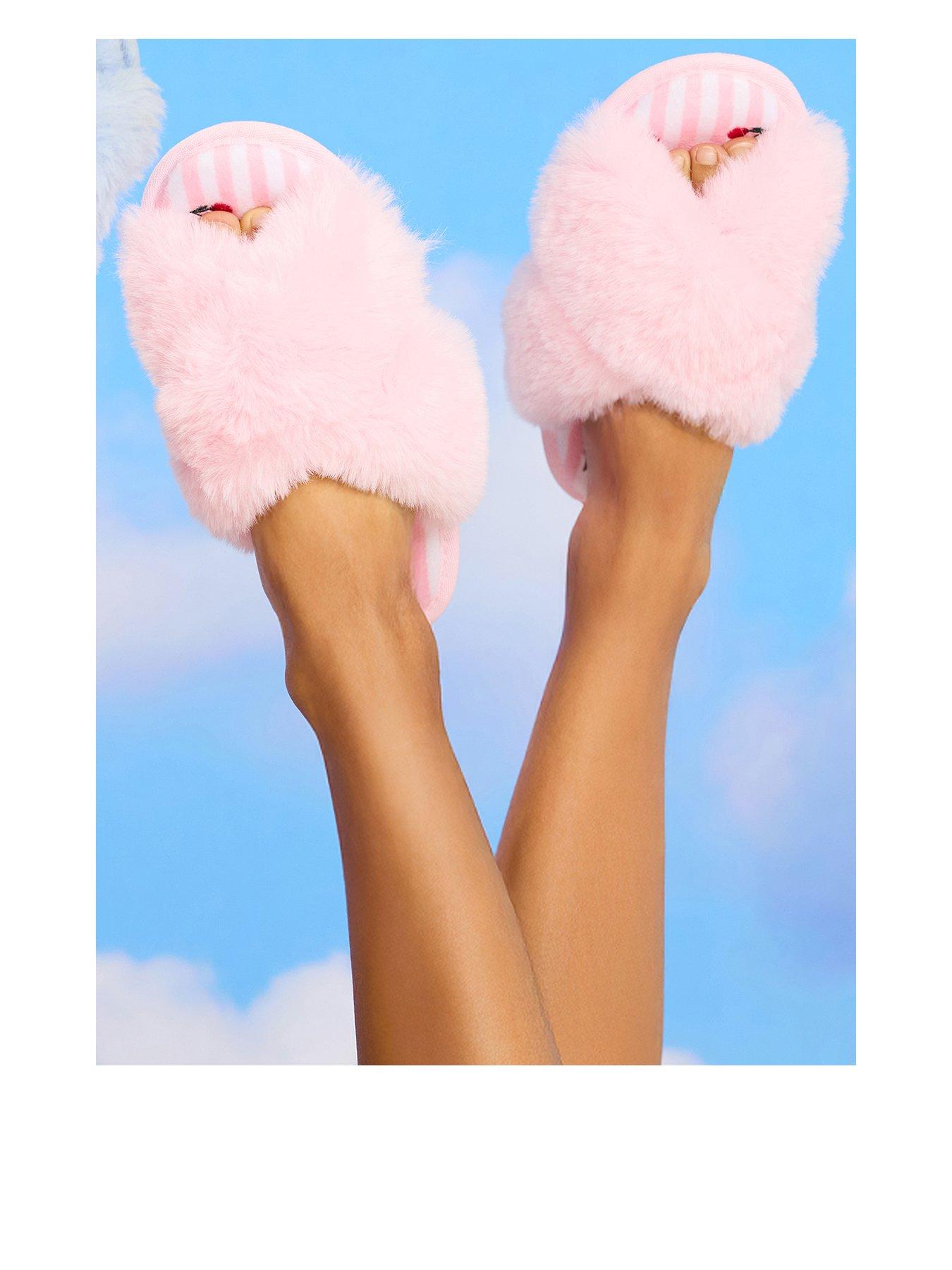 boux-avenue-cherry-embroidered-stripe-cross-band-slippers-candy-pink