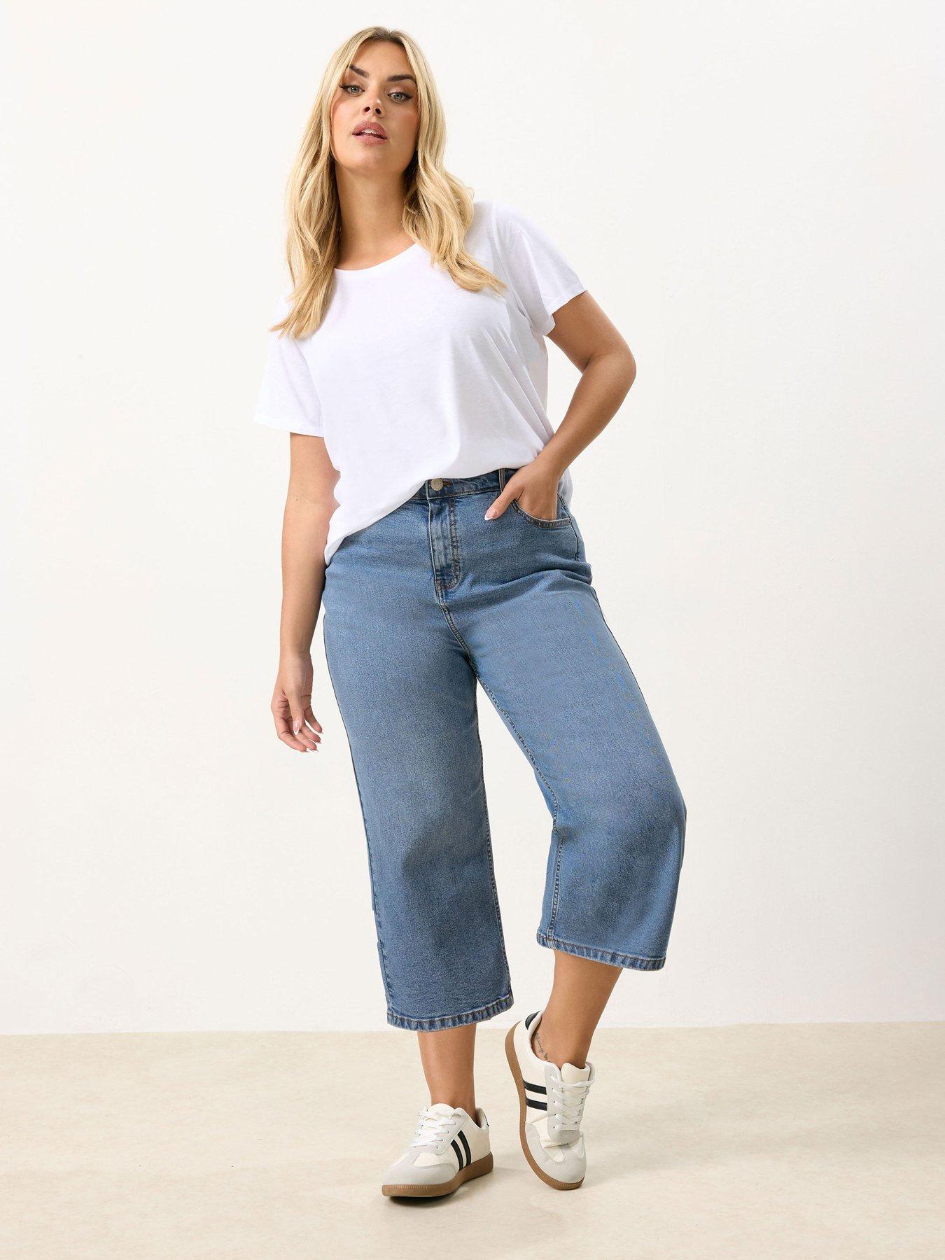 Image 3 of 5 of Yours Curve Crop Wide Leg Jean