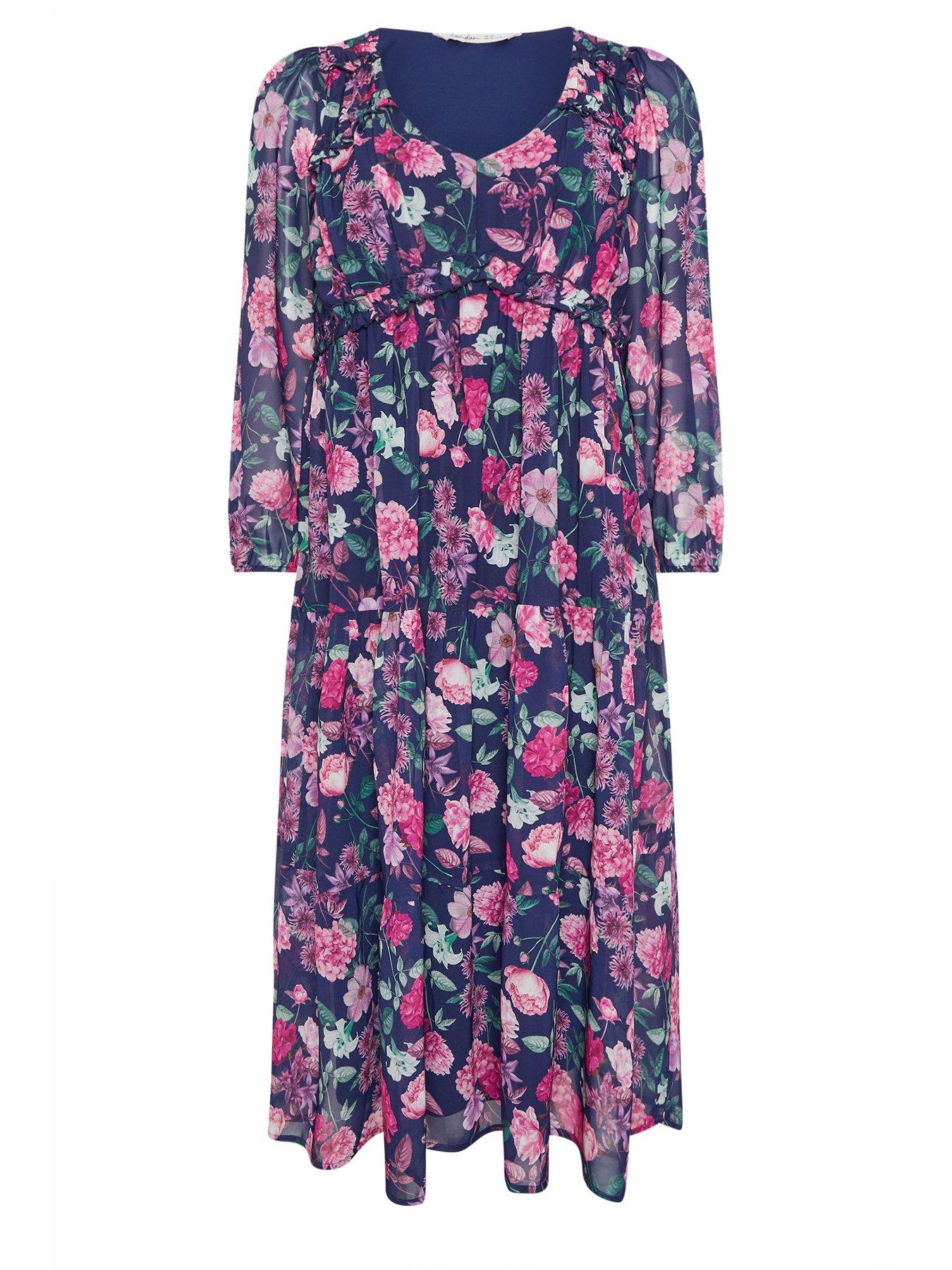 Image 5 of 5 of Yours Curve Long Sleeve Floral Boho Dress