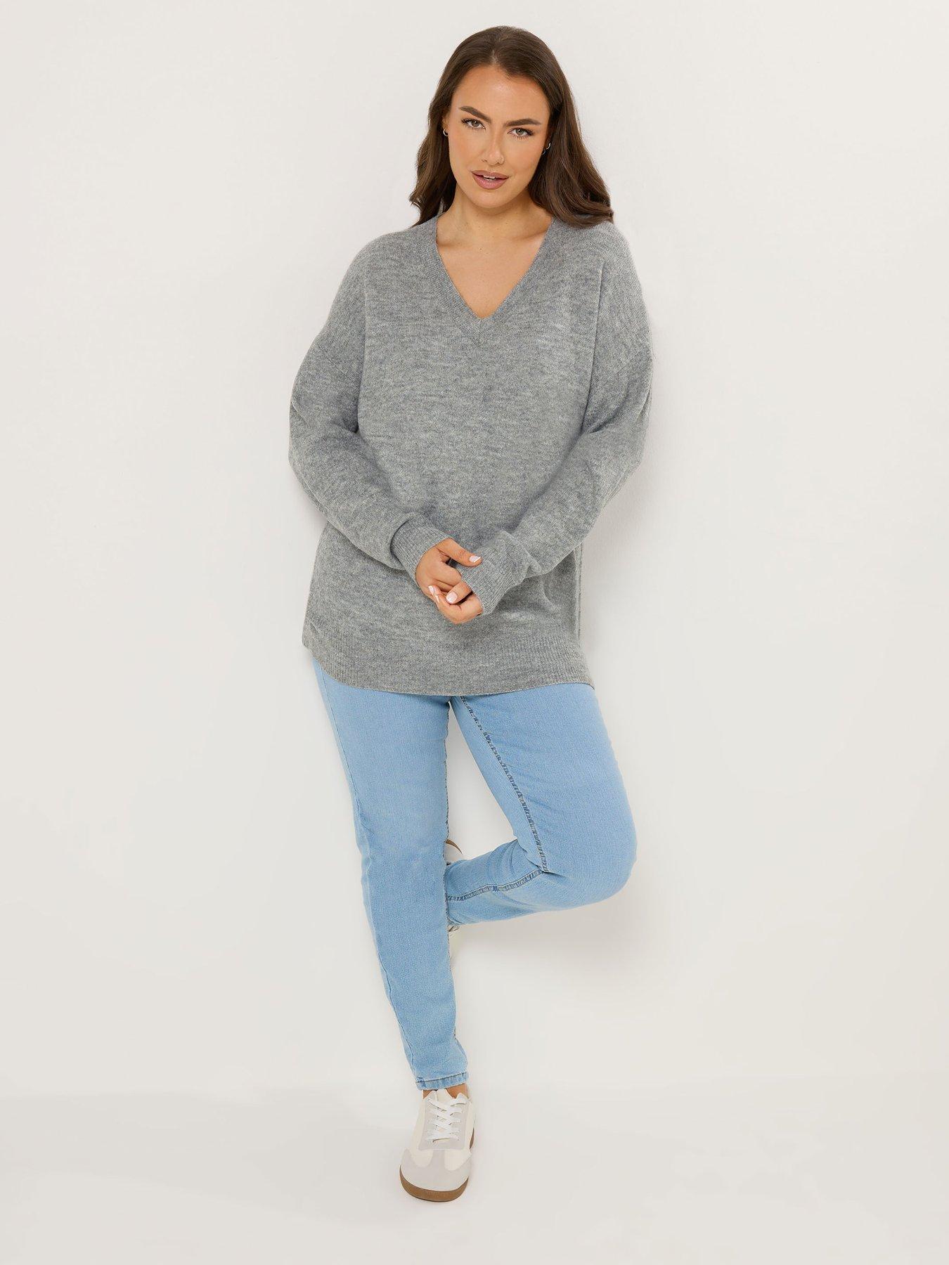 yours-curve-v-neck-soft-touch-jumper-greyback