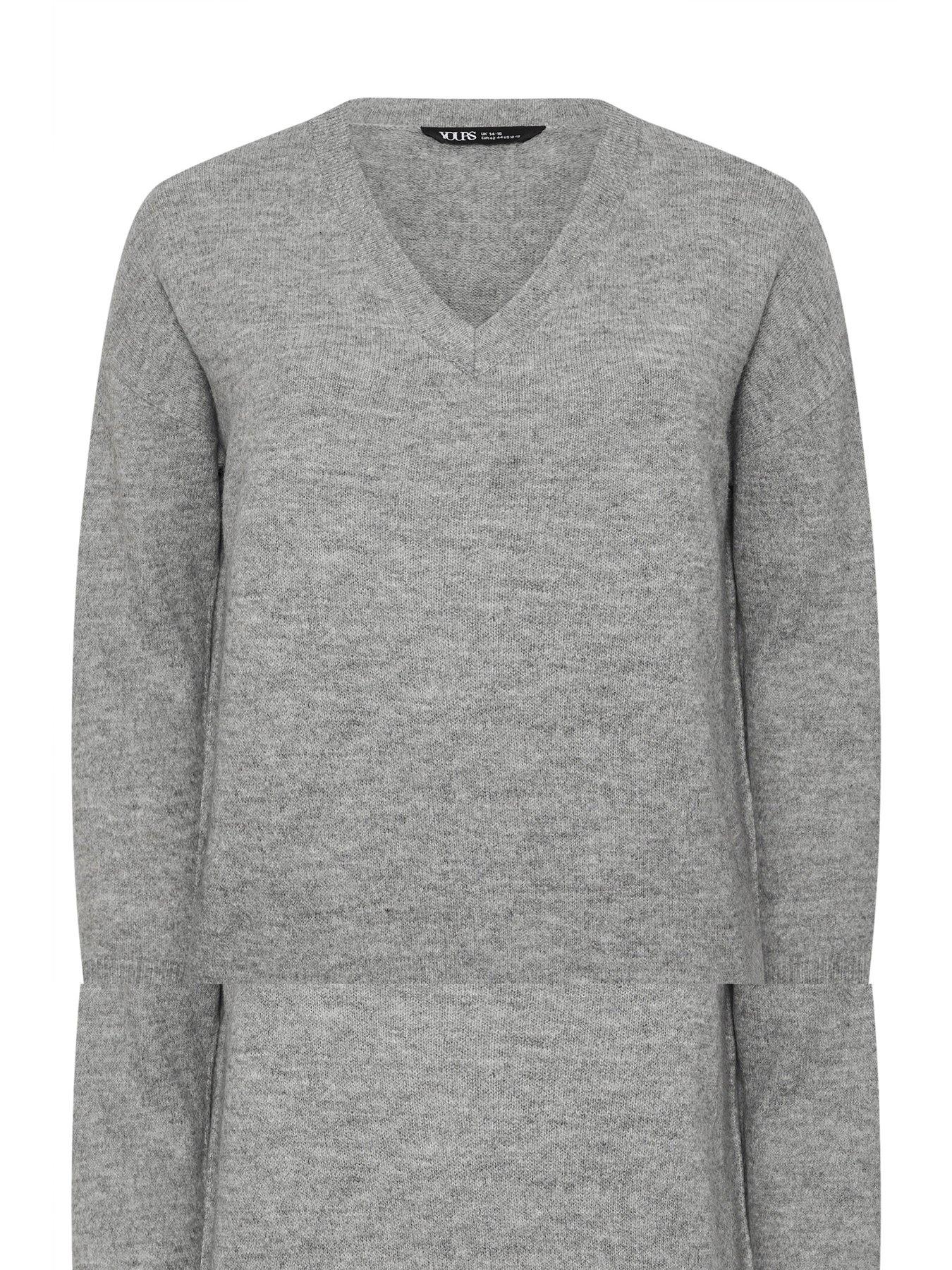 yours-curve-v-neck-soft-touch-jumper-greydetail