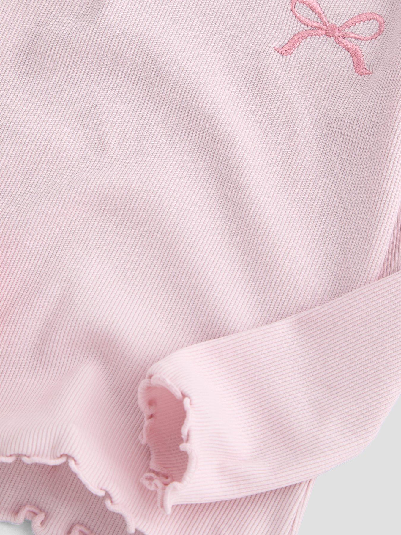 Image 4 of 5 of The Very Collection Girls Rib Long Sleeve Basic T-shirts - Multi