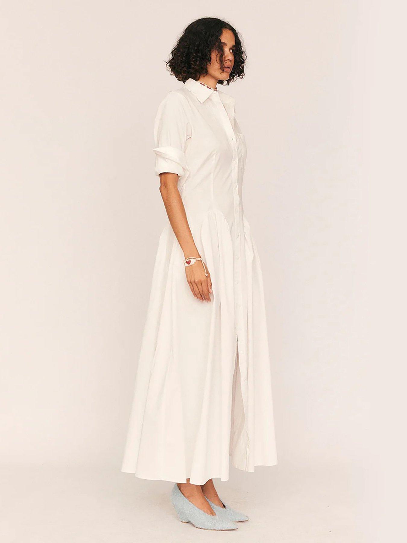 Image 3 of 3 of Summery Godet Maxi Shirt Dress