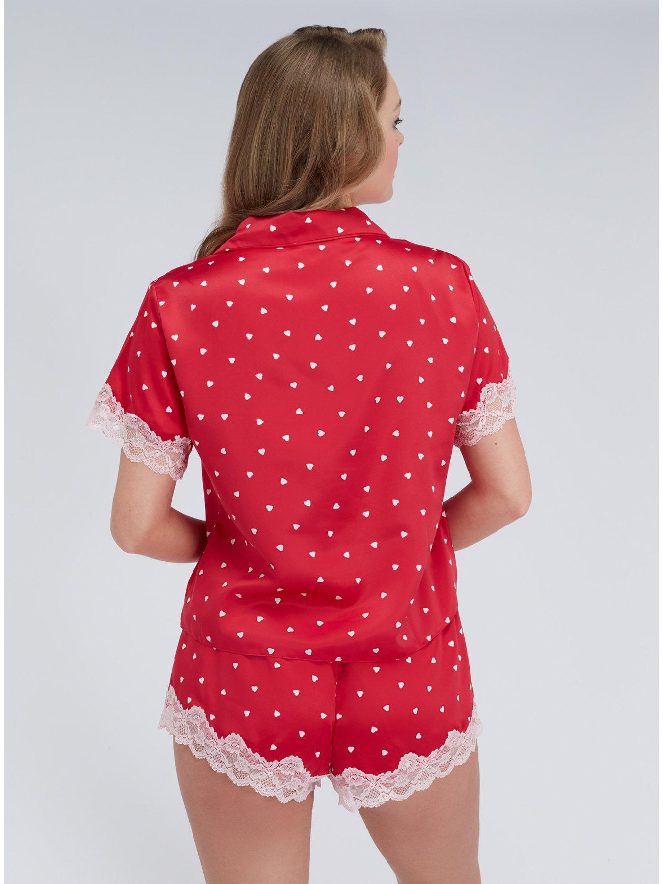 boux-avenue-amelia-heart-satin-short-pyjamas-redstillFront