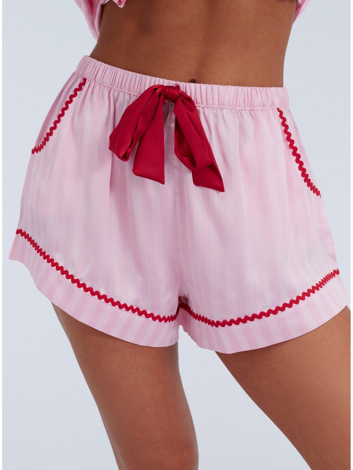 boux-avenue-stripe-satin-short-pyjama-set-pinkoutfit