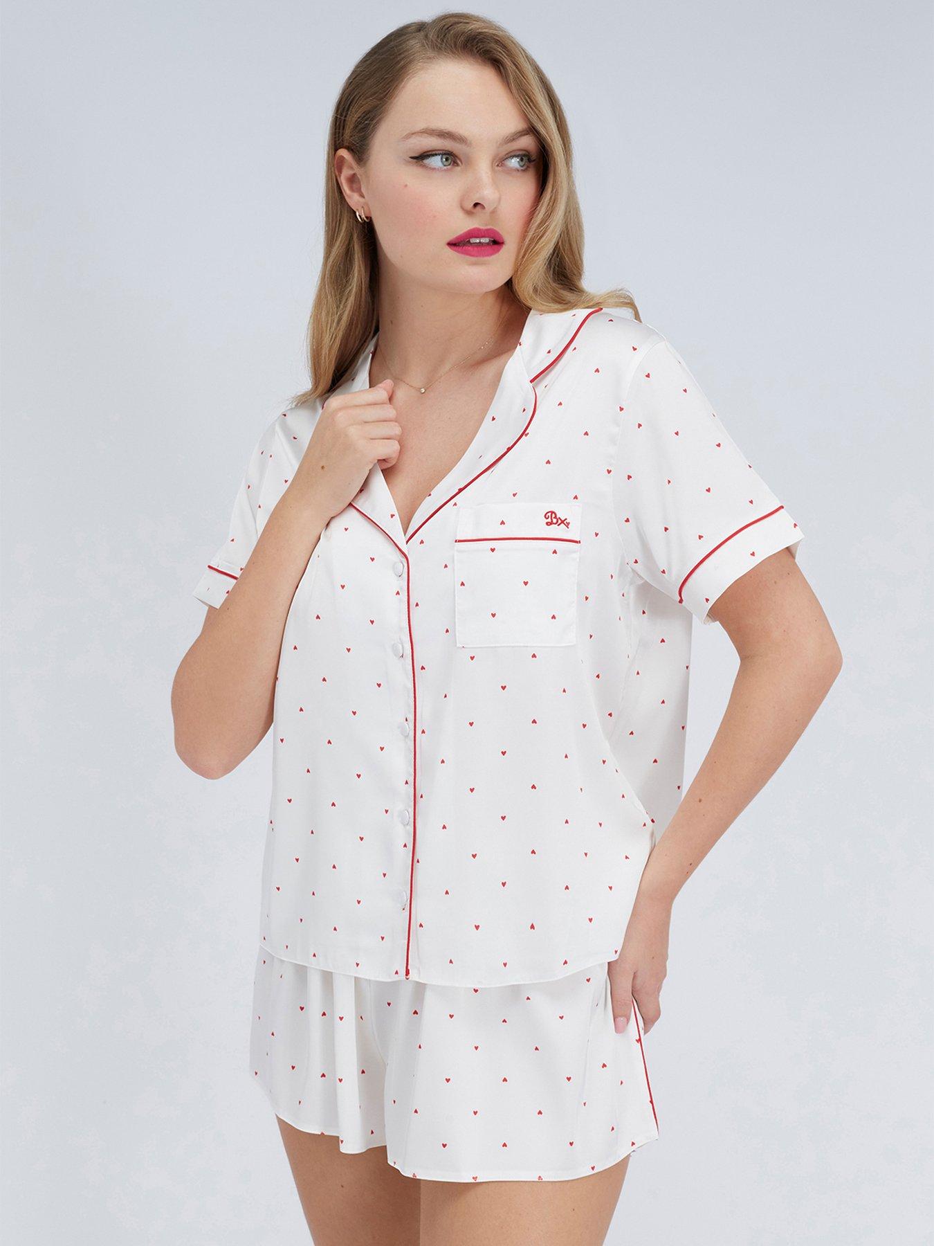 boux-avenue-heart-satin-short-pj-set-whitefront