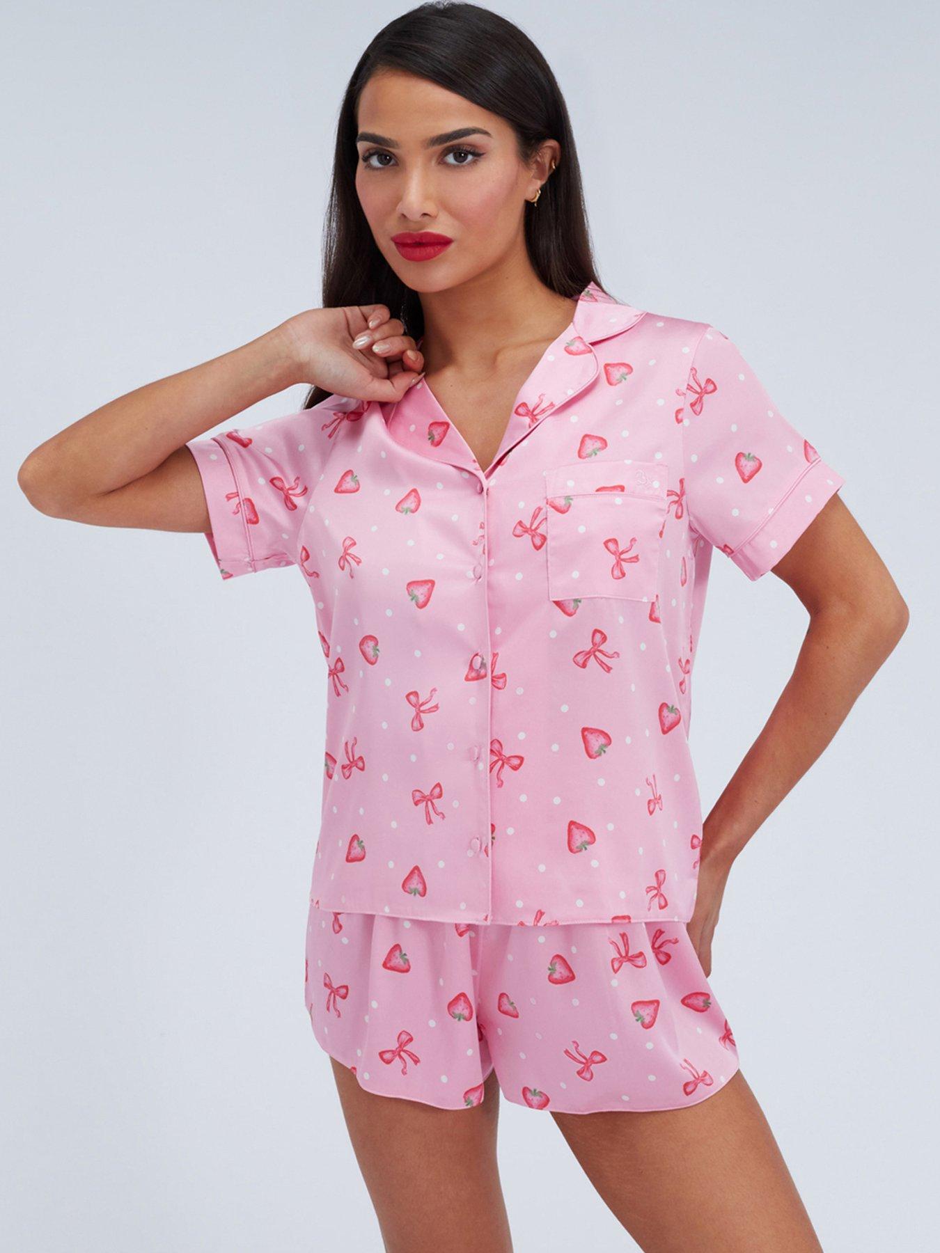 boux-avenue-strawberry-satin-short-pyjama-set-pinkfront
