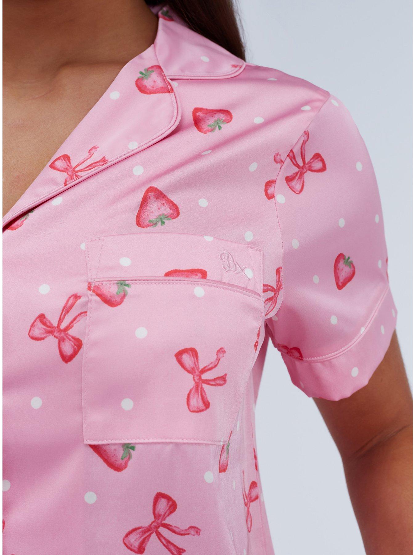 boux-avenue-strawberry-satin-short-pyjama-set-pinkoutfit