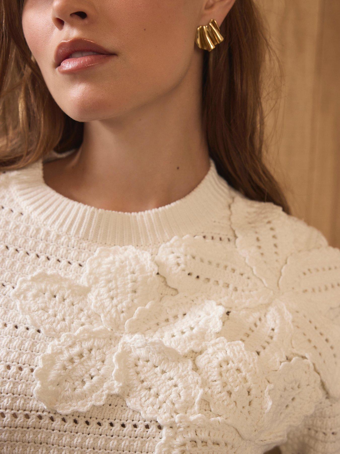 mint-velvet-ivory-flower-detail-knit-top-whiteoutfit