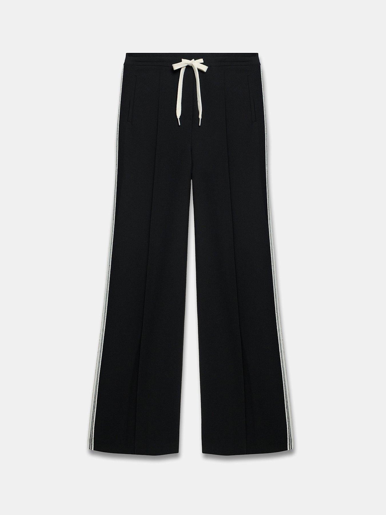 Image 7 of 7 of Mint Velvet Crochet Side Stripe Wide Trousers - Black