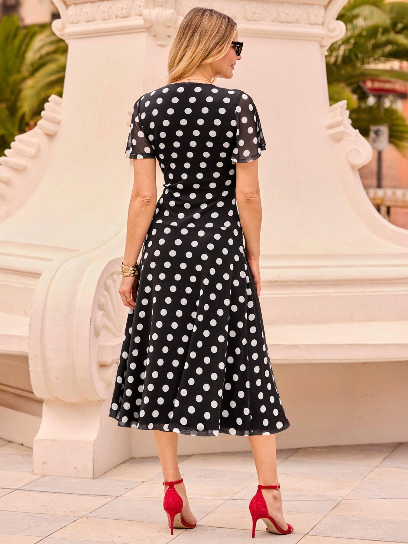 Image 2 of 5 of Sosandar Ruched Front Mesh Fit And Flare Dress - Multi